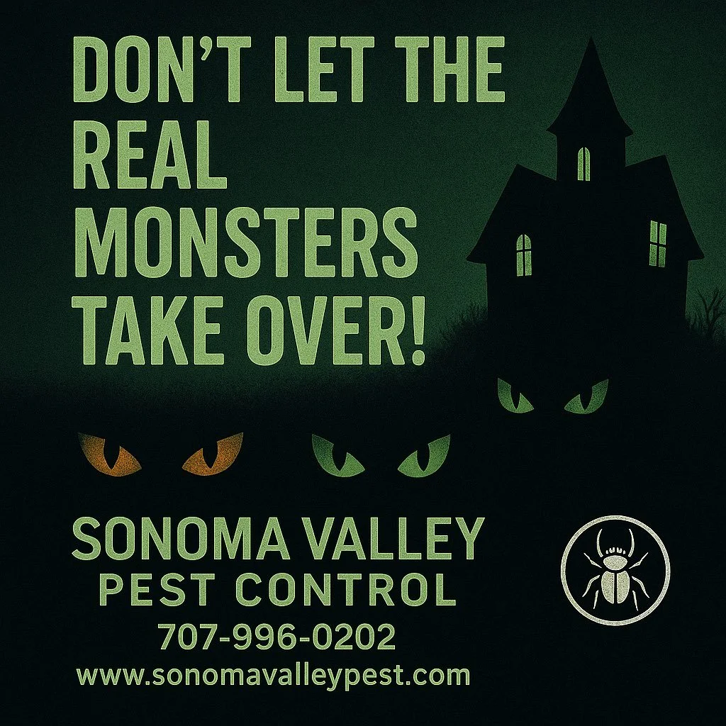 No Tricks, Just Traps! 🕸️
Even ghosts won&rsquo;t stay where there&rsquo;s a cockroach invasion 👻
Keep your haunted house pest-free this Halloween with Sonoma Valley Pest Control! #halloween #SVPC #pestfreeliving