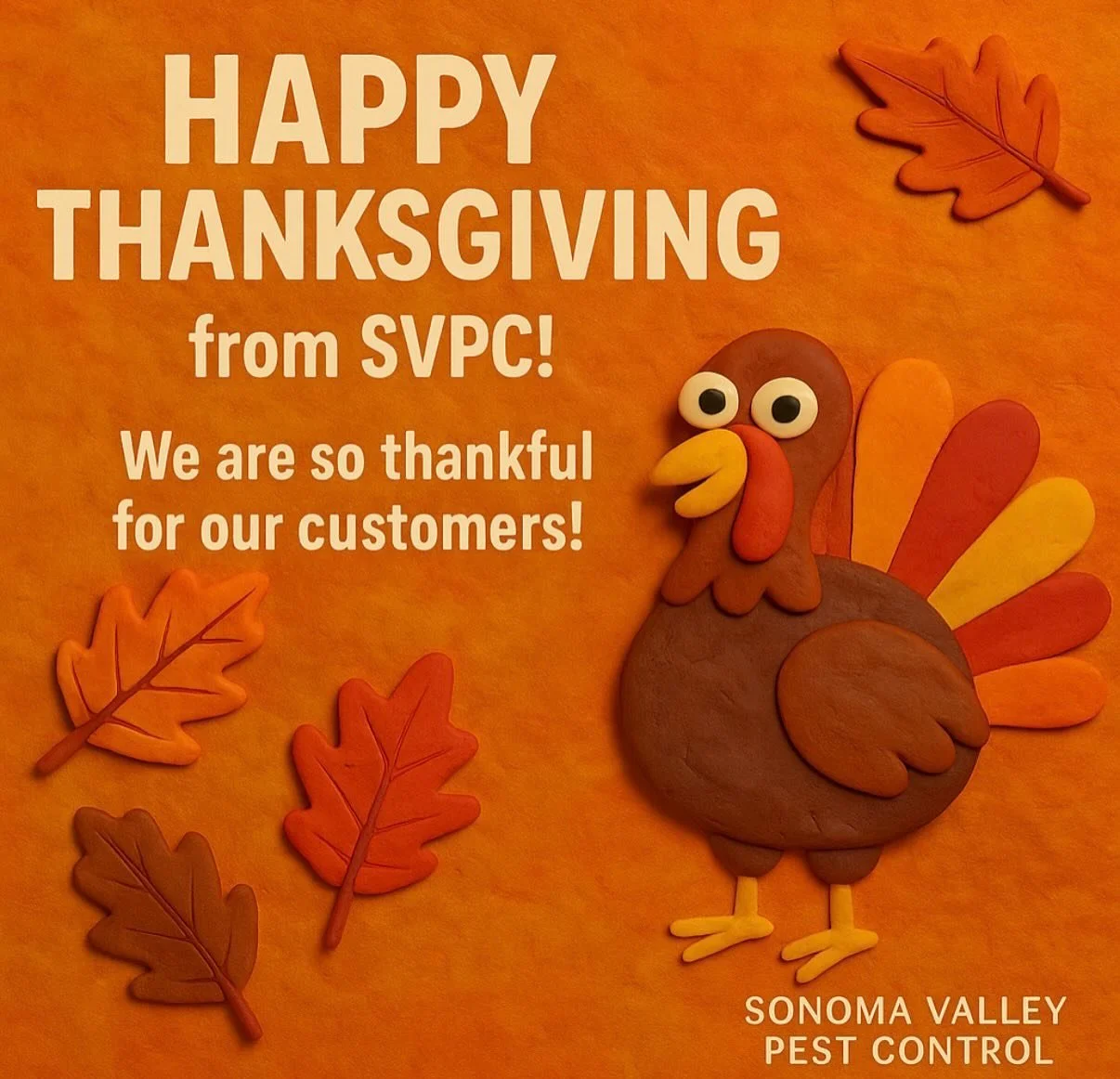 🧡 From our family to yours &mdash; Happy Thanksgiving!

We&rsquo;re incredibly thankful for the trust, loyalty, and community of our amazing customers here in Sonoma County.

May your day be filled with warmth, laughter, and full plates! 🥧🍁

🍂 &n