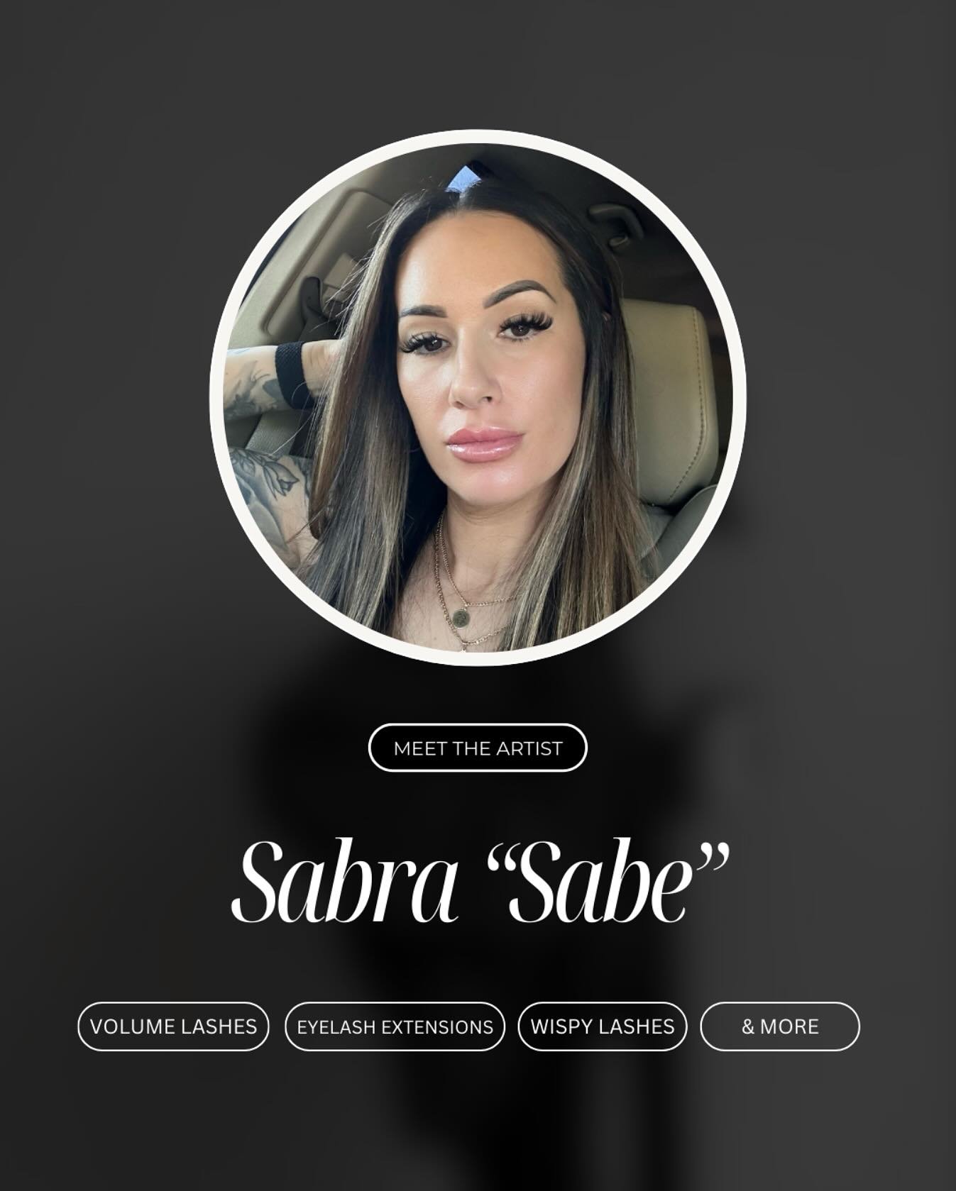 Hi, I&rsquo;m Sabra, just popping in to introduce myself! ✨

If we haven&rsquo;t met yet, I&rsquo;m the face behind Sabes Lash Studio. I&rsquo;m a licensed esthetician and have been in the beauty industry for 8 years, starting in PMU brows before fal