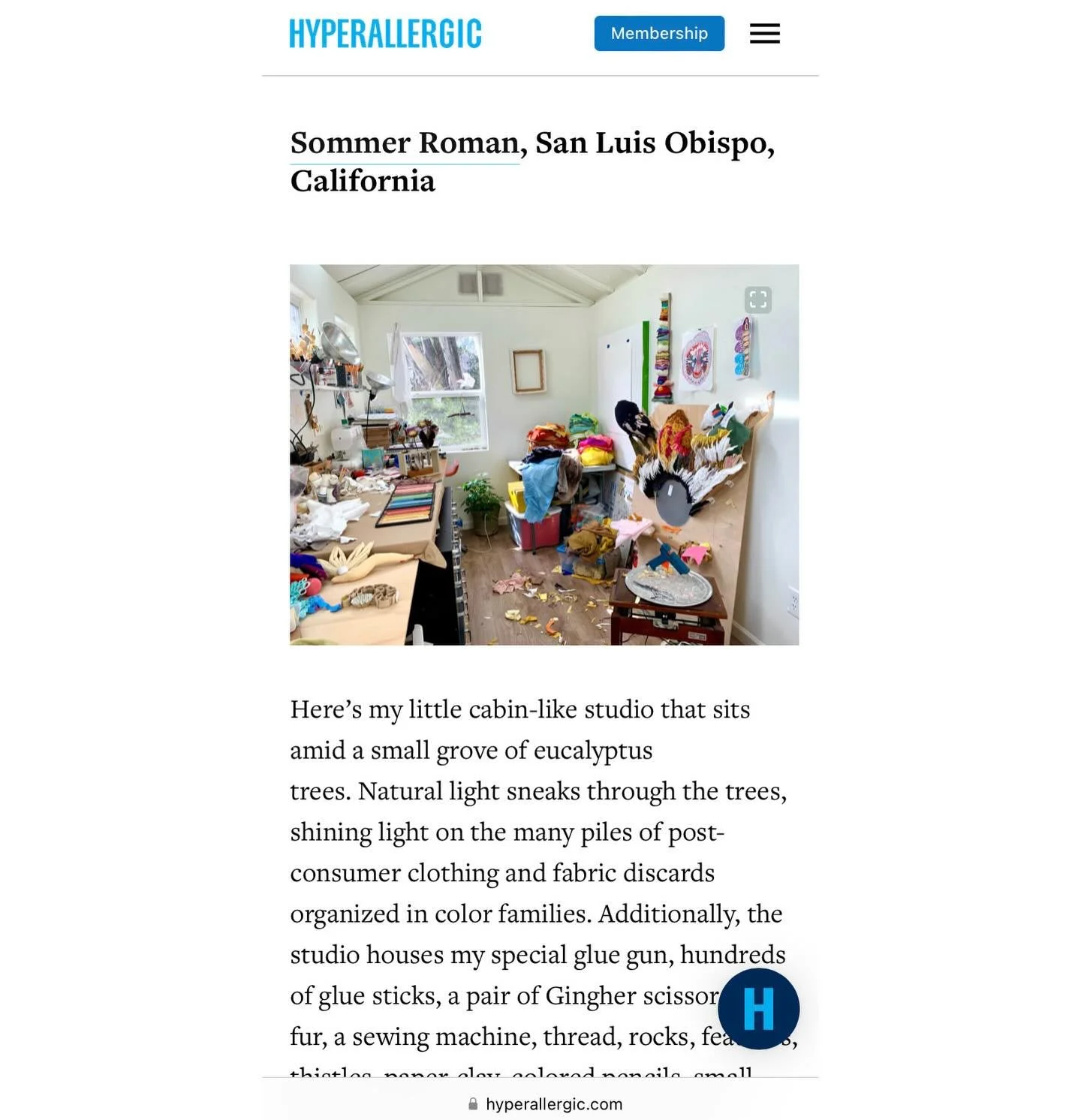 My studio &amp; art practice highlighted in HYPERALLERGIC  @hyperallergic  2024
✨✨✨✨