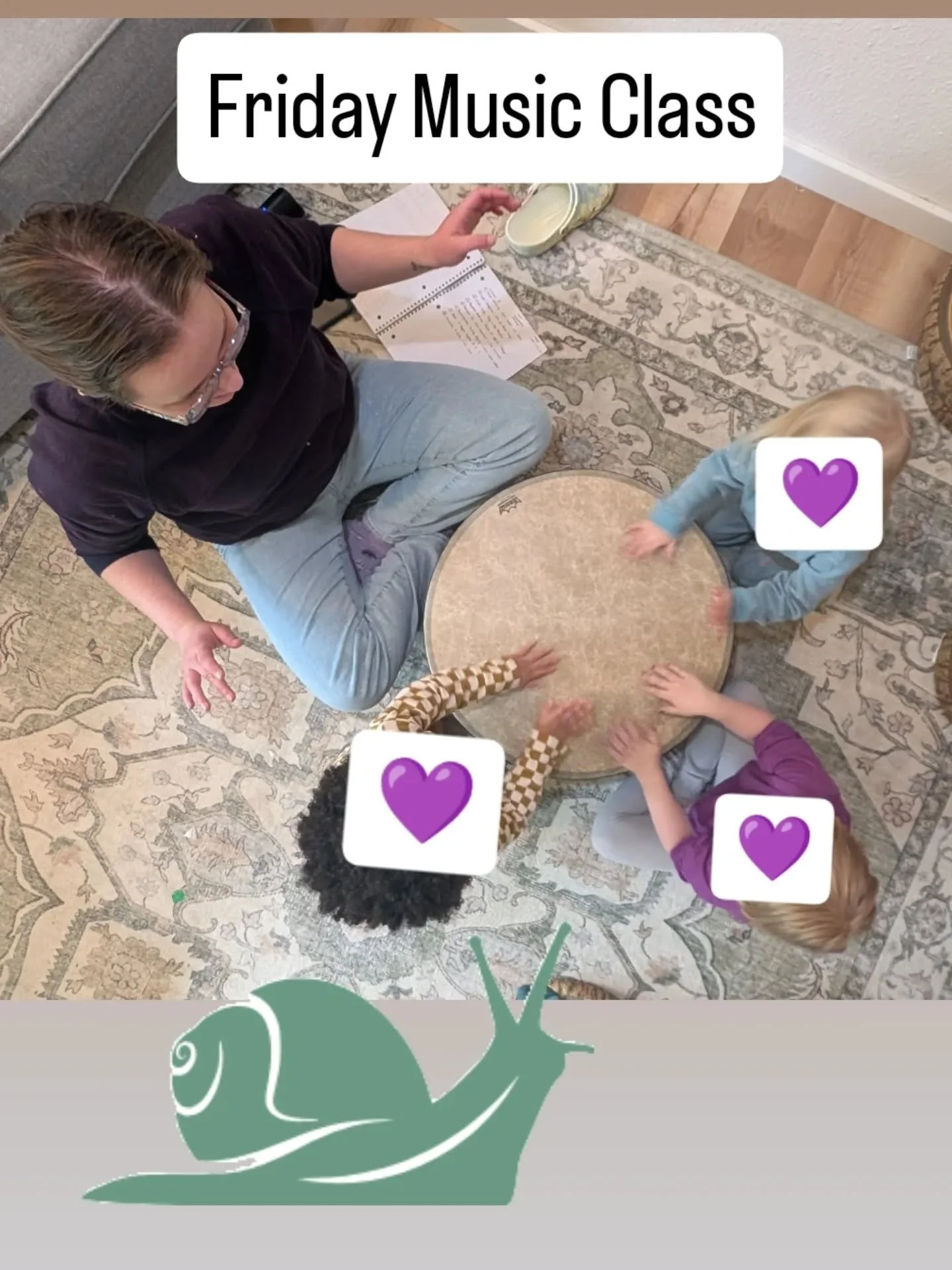 On Friday, we are lucky enough to have a trained music teacher come provide a class for our littles. I am always so amazed at how they are able to help the kids have the self control to *not* bang the drum before it is time. 😂