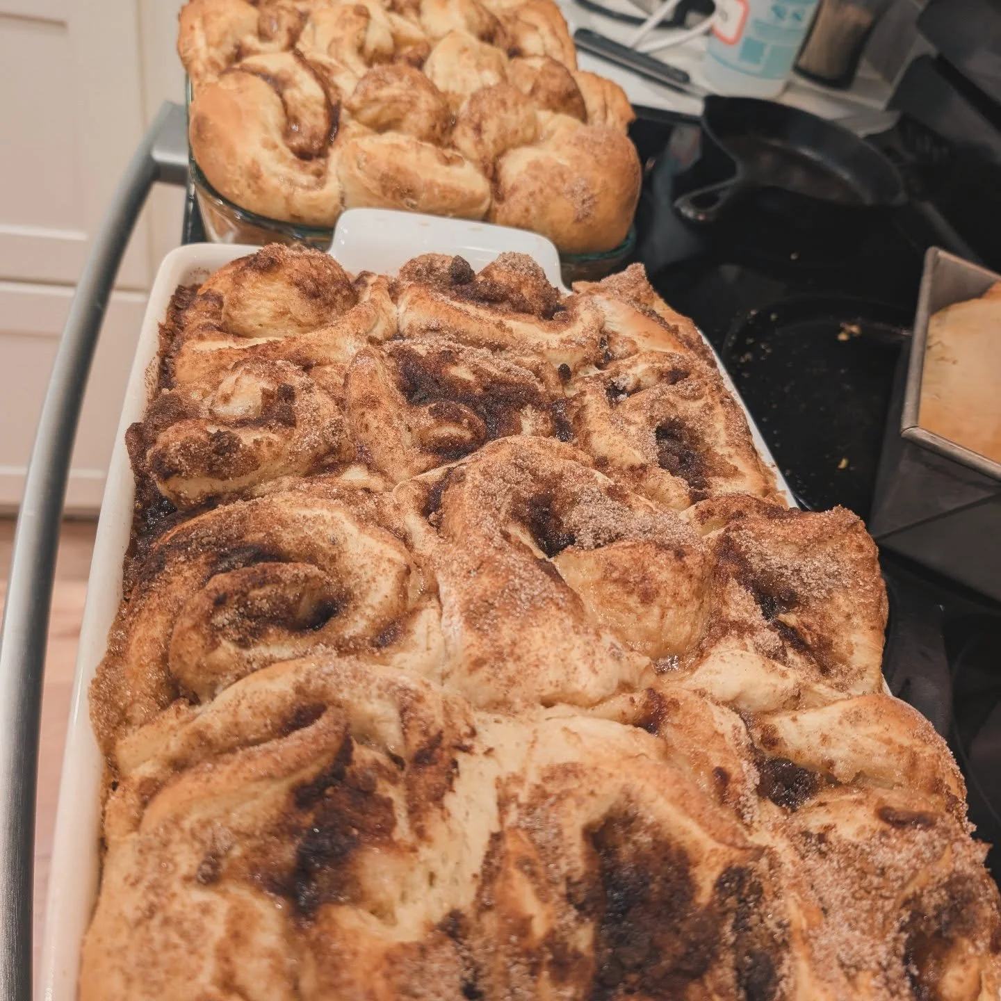 The Tuesday/Thursday preschool crew heard that the Monday/Wednesday/Friday preschool crew got to make bread. So today we made cinnamon rolls so the Tuesday kids could bake too. We will send home extras with our daycare friends. 💕