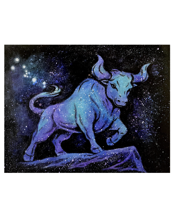 Taurus Zodiac Artwork Print on Canvas – Strength, Grace & Grounded Beauty | Jahde Art
