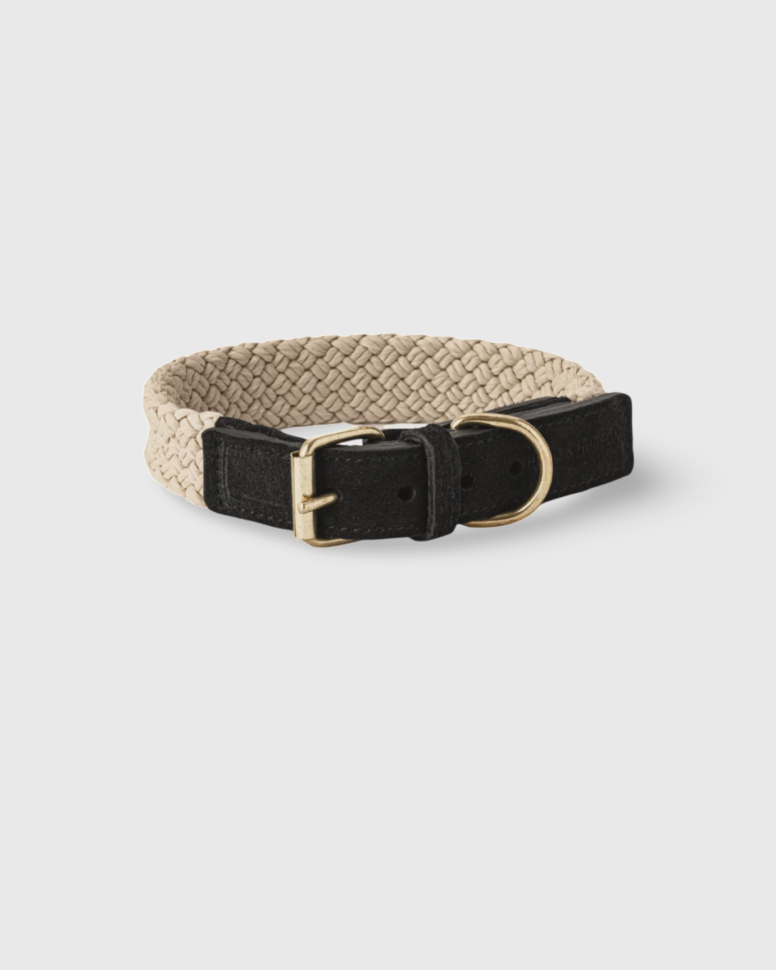 Flat Rope and Leather Dog Collar