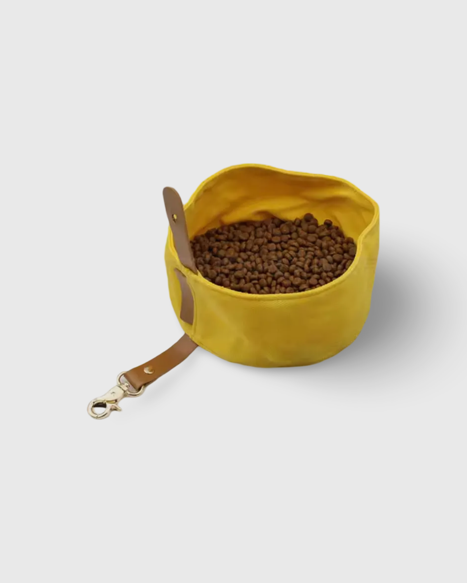 Waxed Canvas Portable Dog Bowl - Yellow