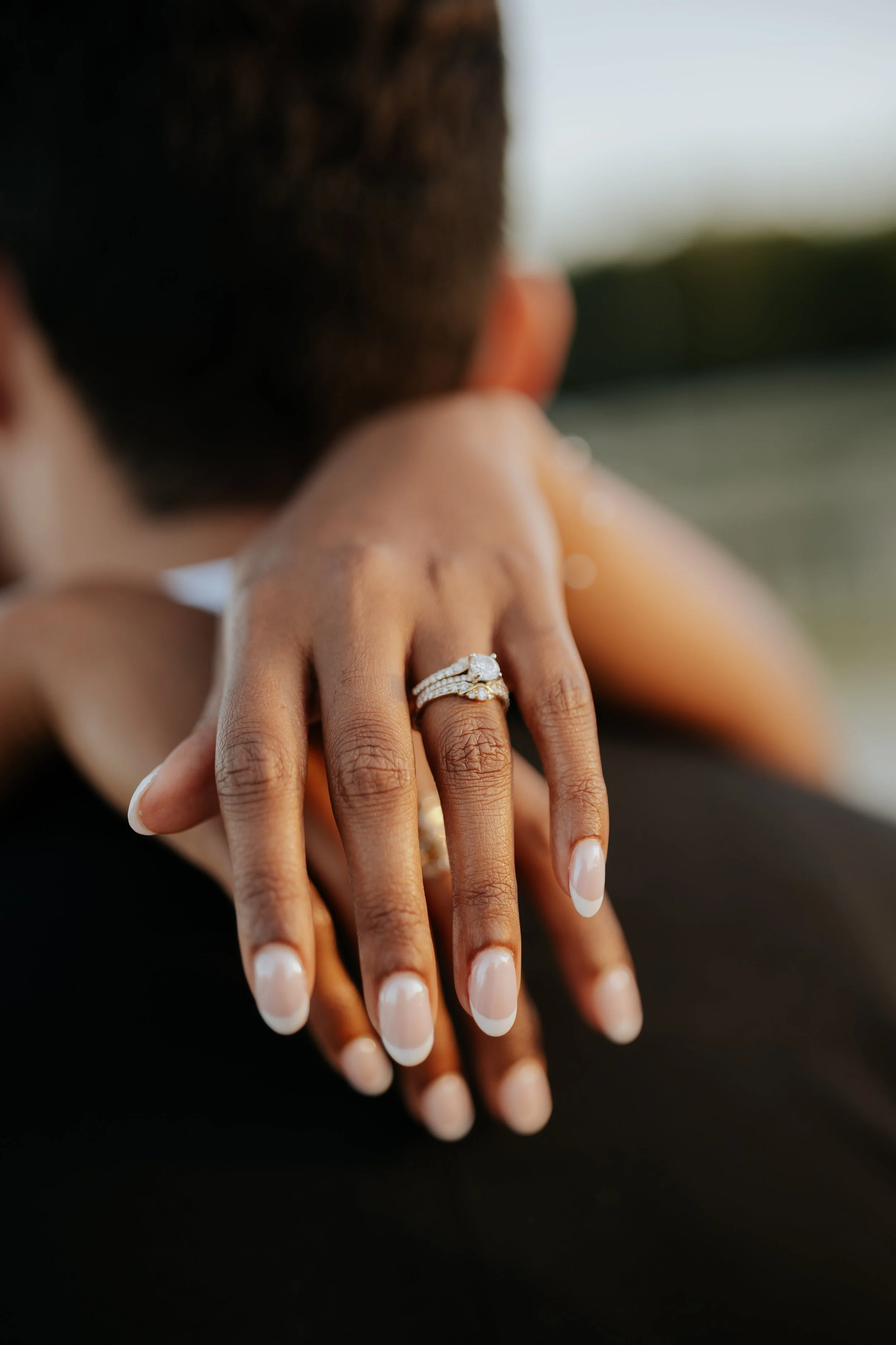 bride with oval ring