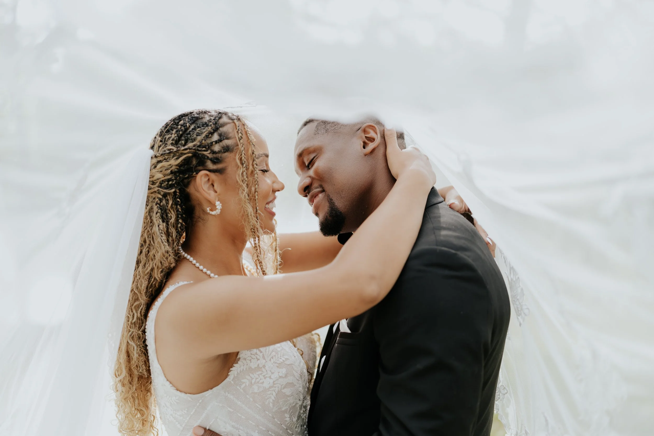 bride with oval ring