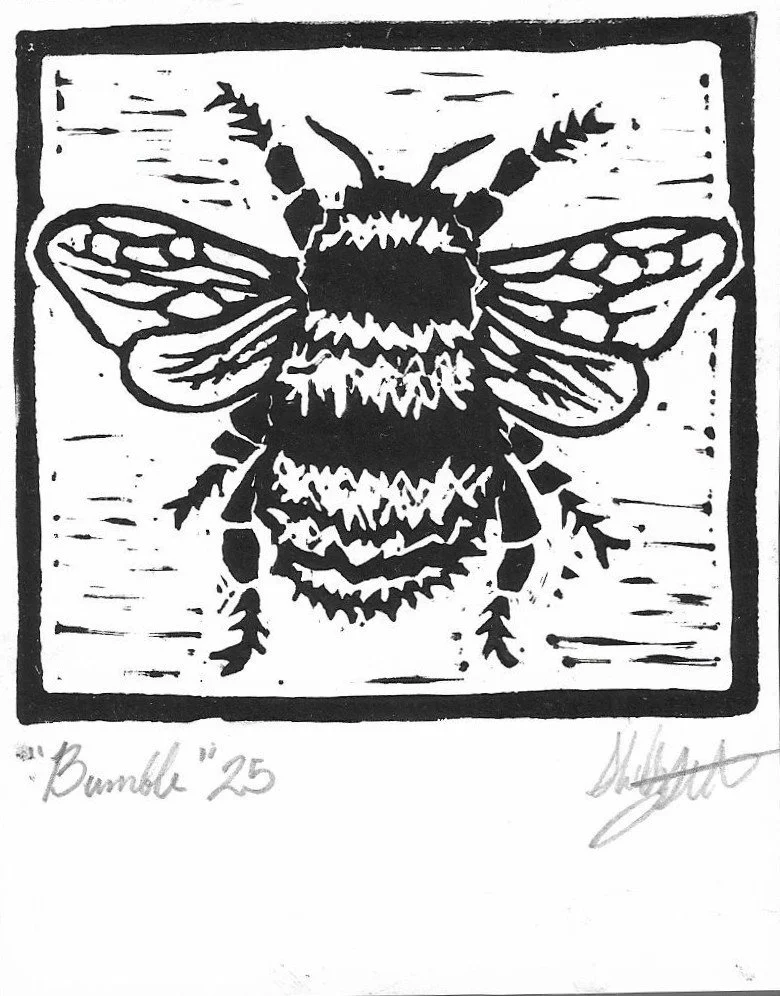 Bumble, 2025: Linocut