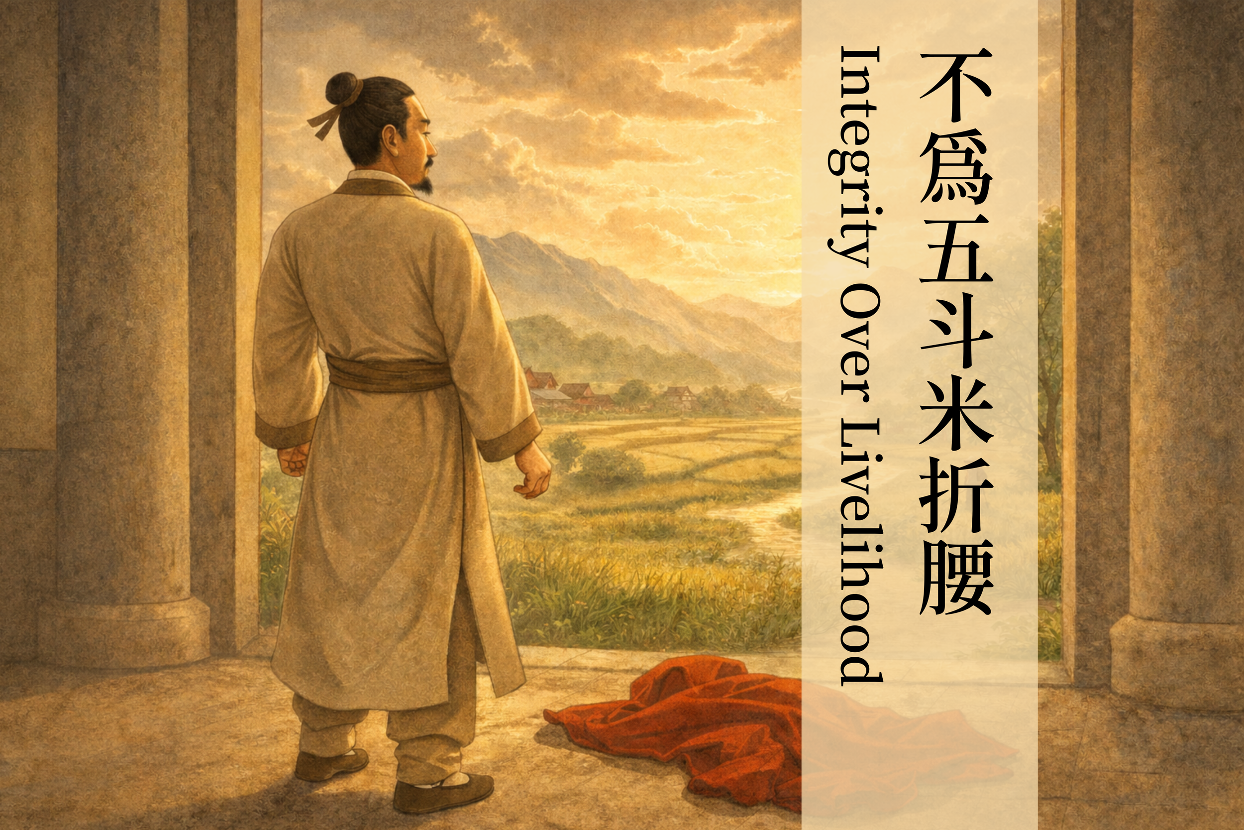 陶渊明生活在宁静的乡村，亲近土地和自然。.webp