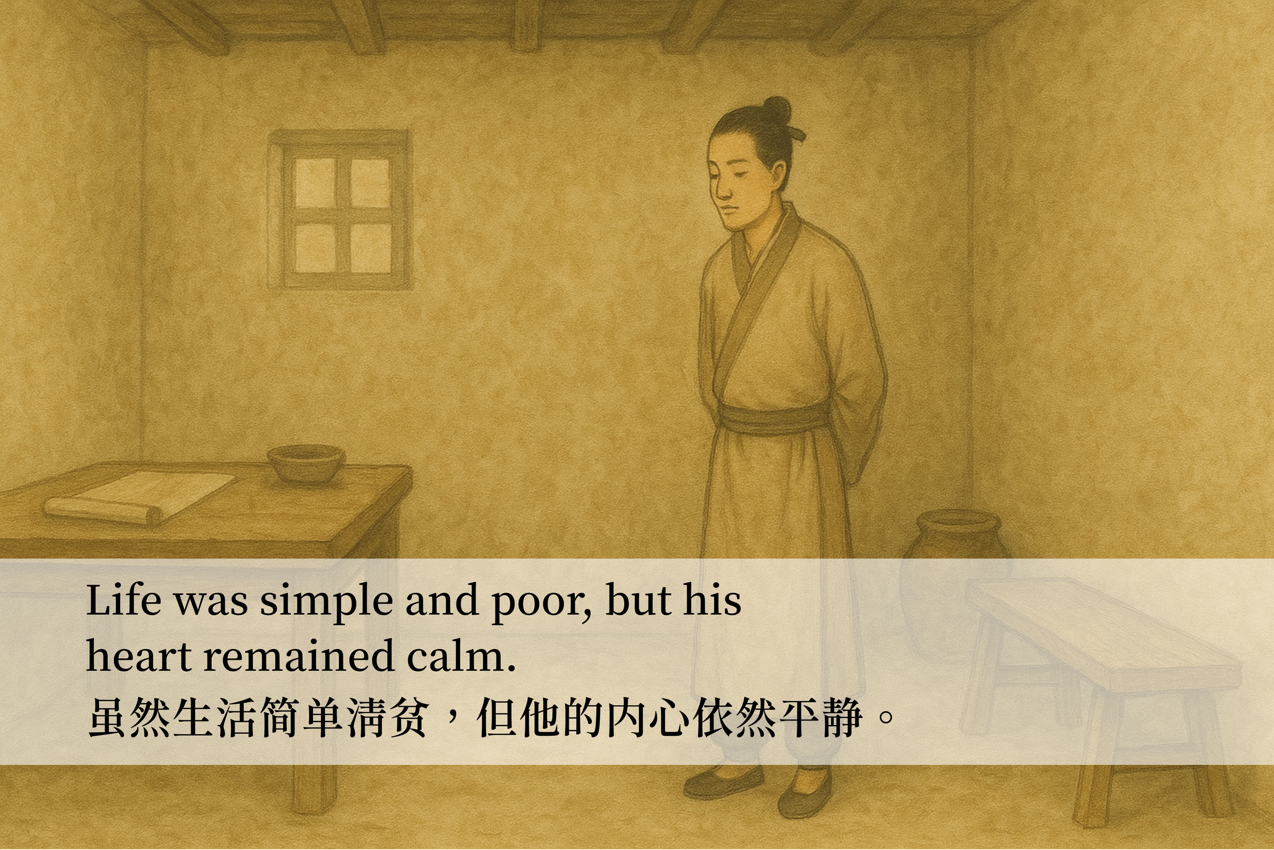 陶渊明生活在宁静的乡村，亲近土地和自然。 (2).webp