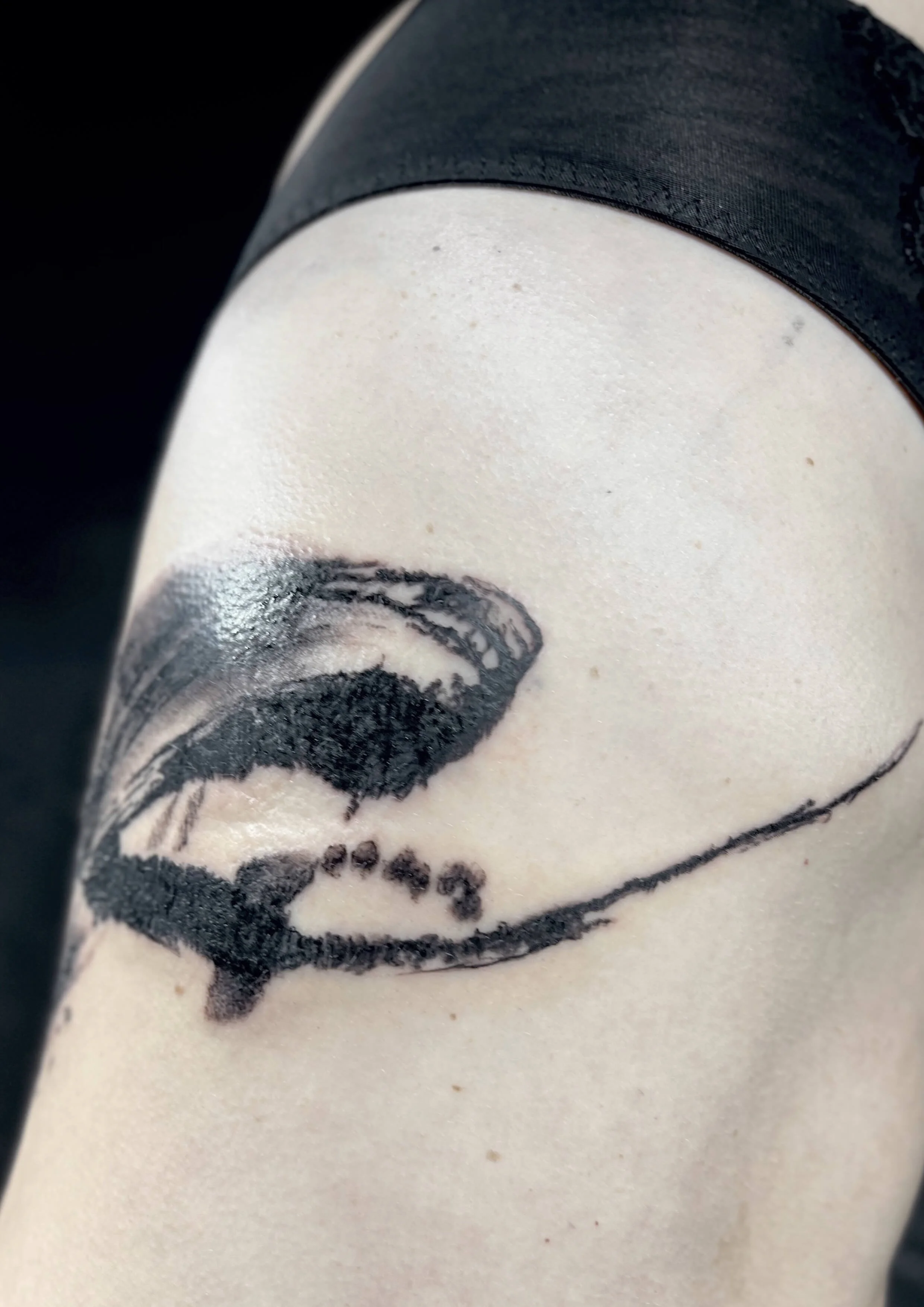 brush stroke in contemporary black and grey style.