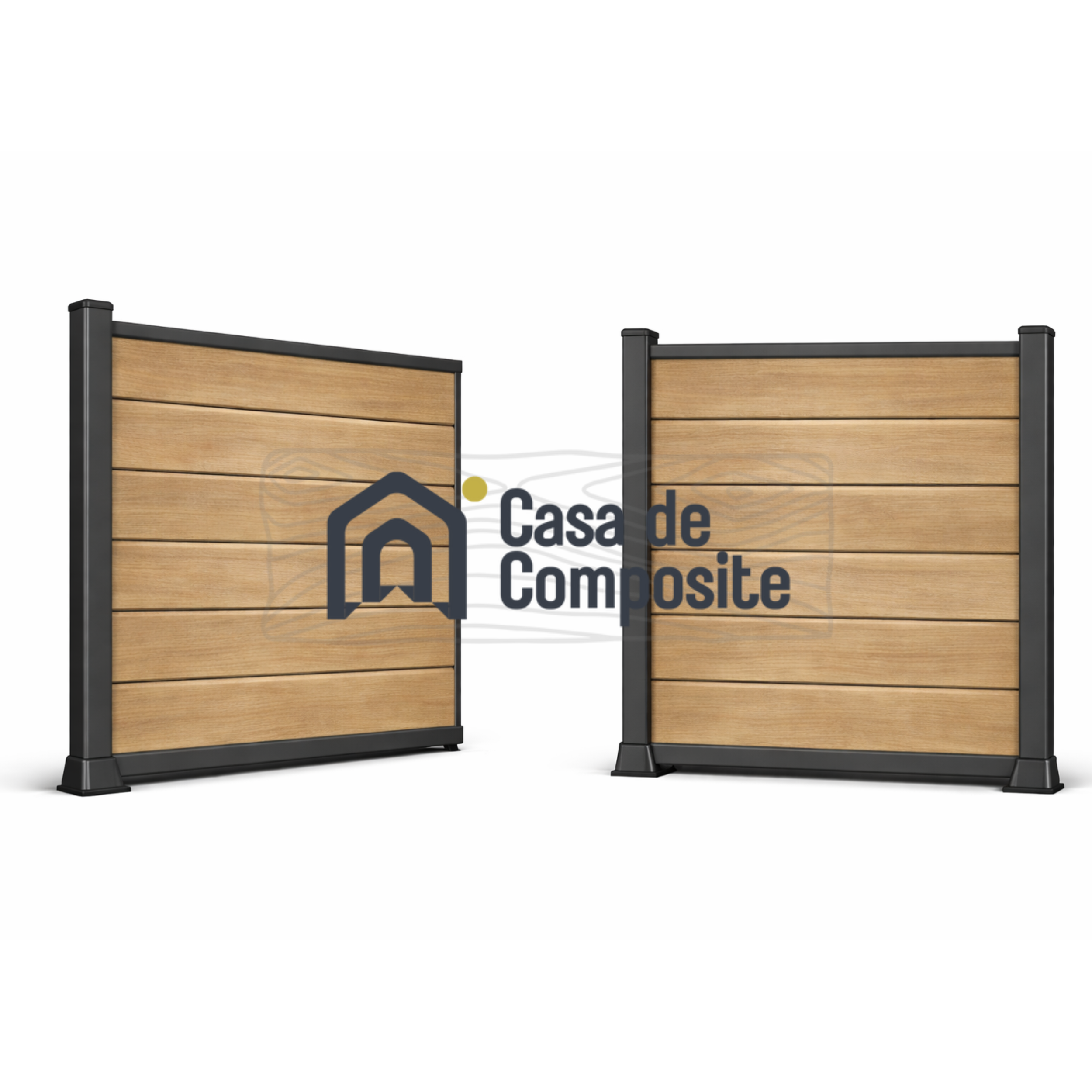 0.38m High Composite Fencing Starter Kit - 2 Posts and 1 Panel