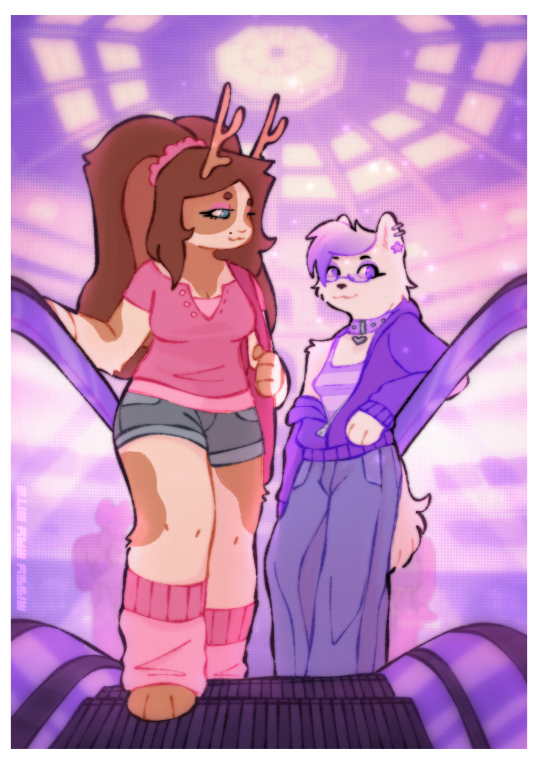 Missy and Lola at the mall (personal work)