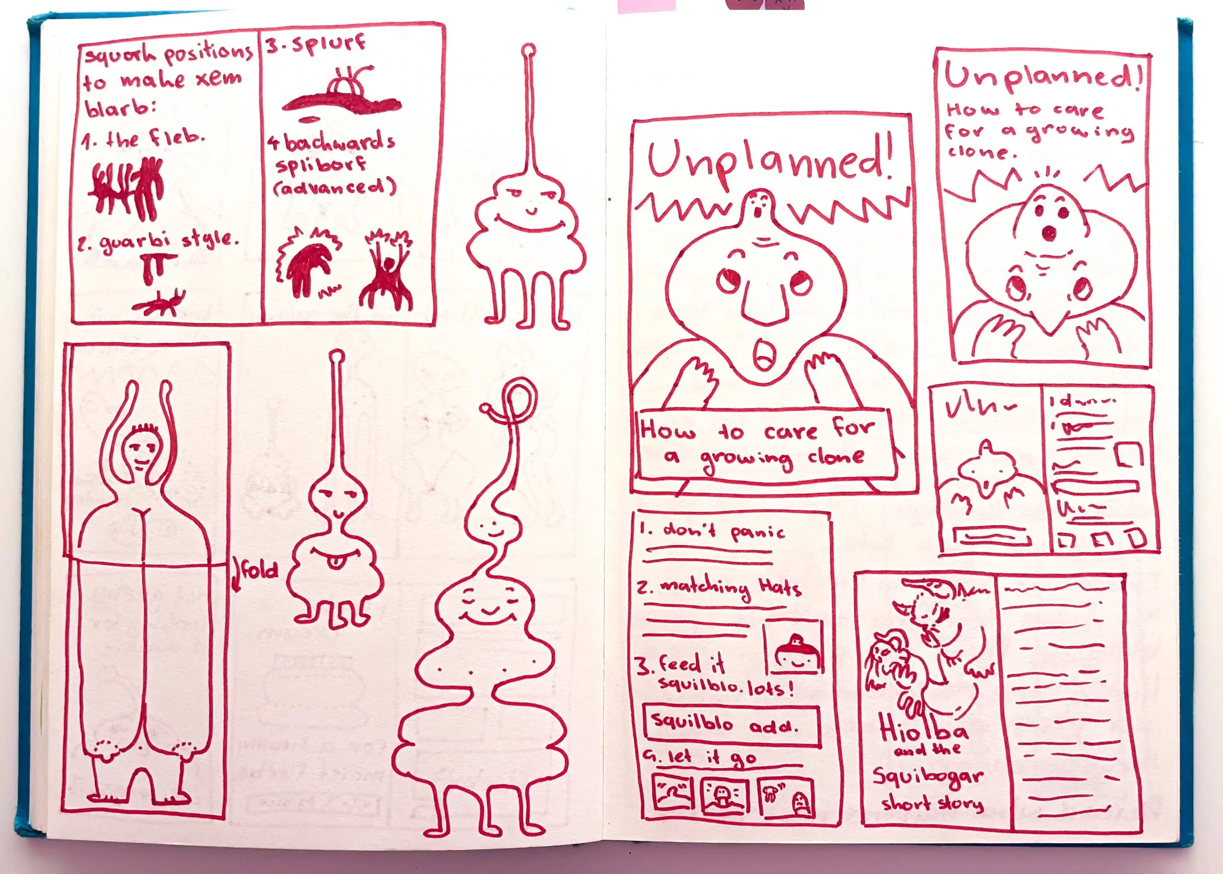Sketches for alien riso zine