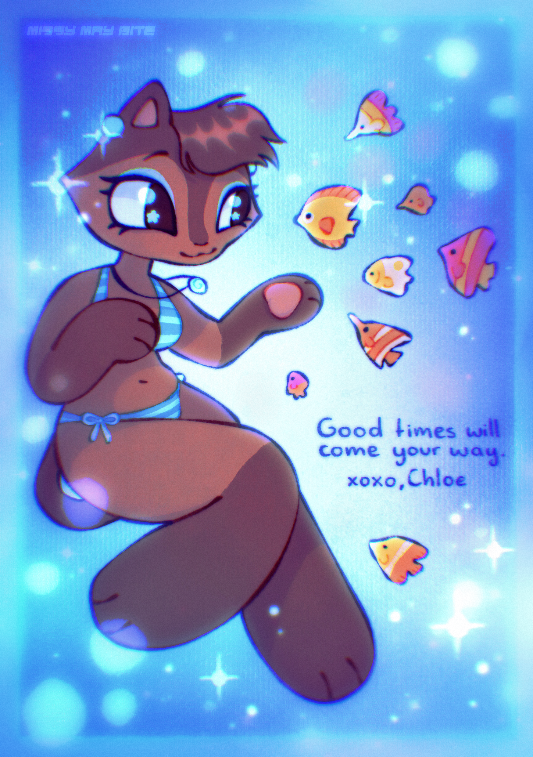 Chloe with fish (personal work)