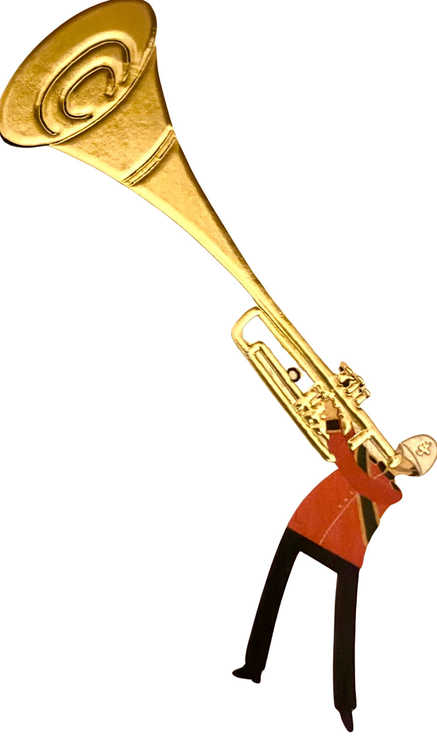 A person holding a large golden key with a spiral design on the bow.