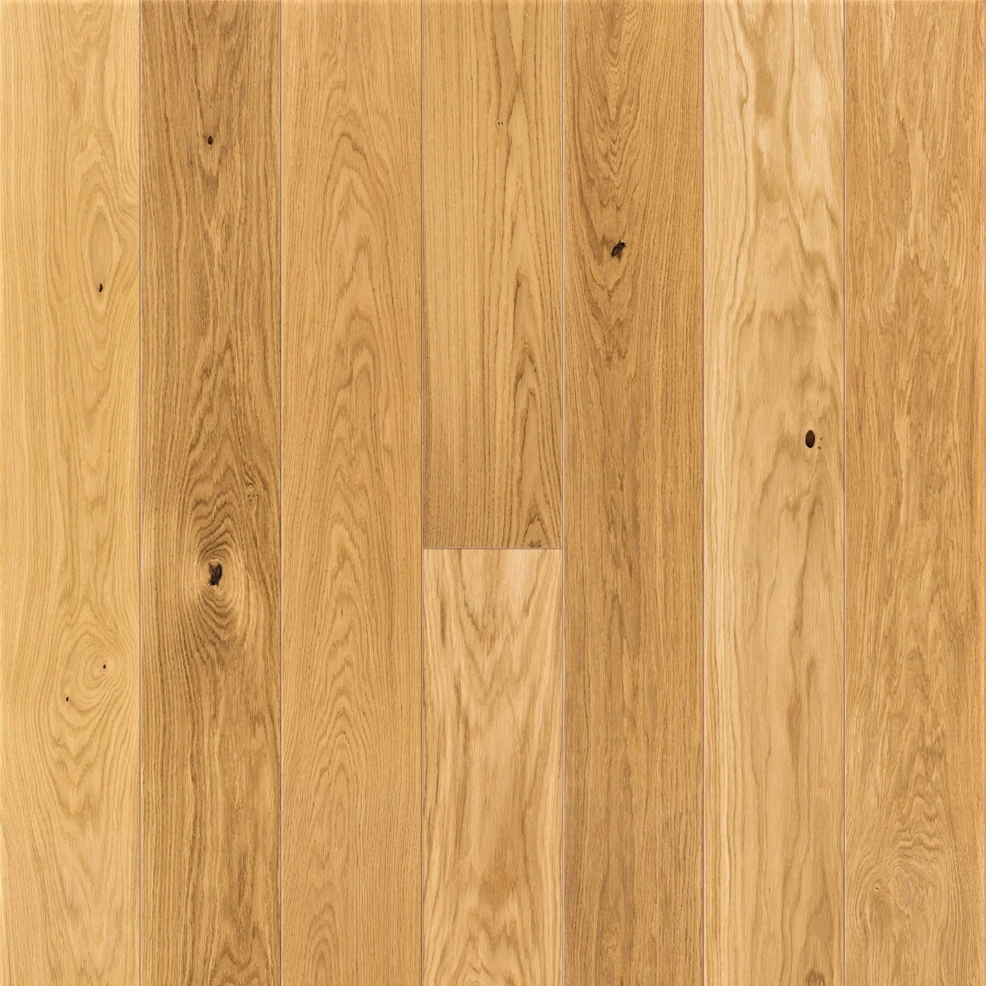 Close-up of a wooden hardwood floor with natural grain and knots.