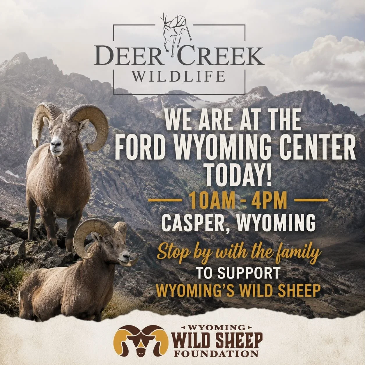 Today is the day! Come say hello! #wywsf #deercreekwildlife #wildsheepfoundation