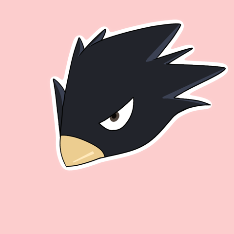 (MHA) Tokoyami Chibi Head Sticker