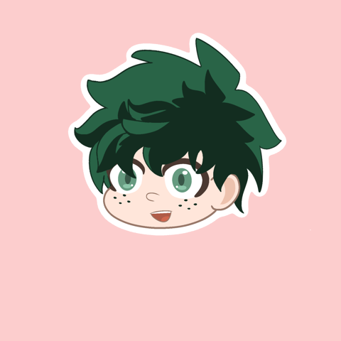 (MHA) Deku Chibi Head Sticker