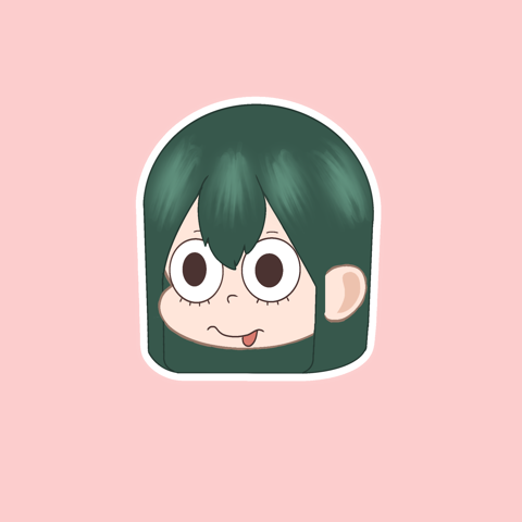 (MHA) Asui Chibi Head Sticker