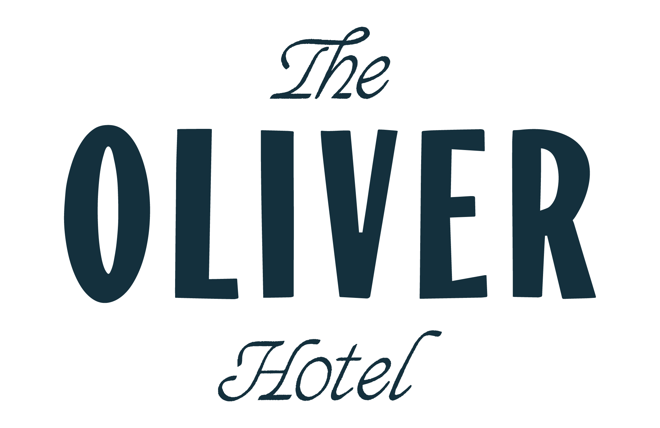 Text reading 'The OLVED Hotel' in a stylized font with decorative elements.