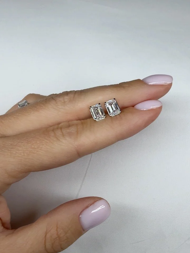 Emerald cut is my favorite cut 🤭 we&rsquo;ve sourced 6 pairs of emerald cut studs in various carat weights this month, I&rsquo;m loving the classic choices!