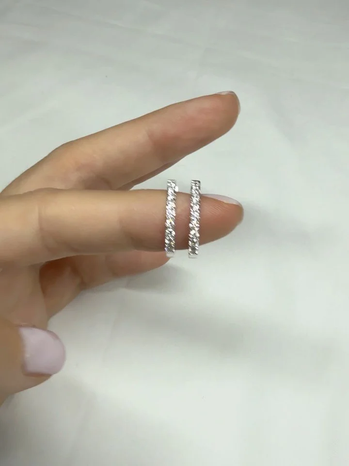 She needed a gift within a week, and we delivered! Beautiful huggie hoops, look at the sparkle 🤩