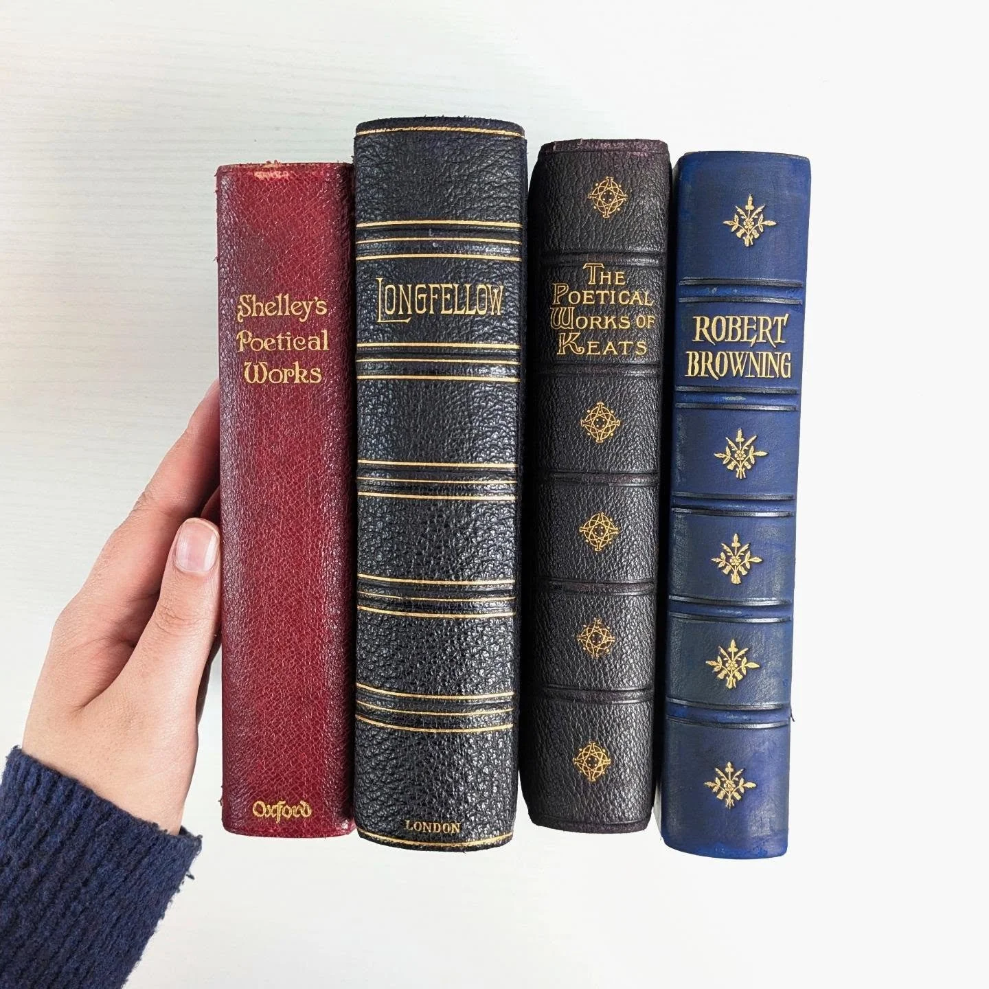 Poetry Books 📚 leather poetry books selling on my website shop. Great gift items for yourself. One has a WW1 letter inside that reads -

'With best wishes for a happy Christmas and New Year with a speedy return of the boys'. from Elise 

#poetrybook