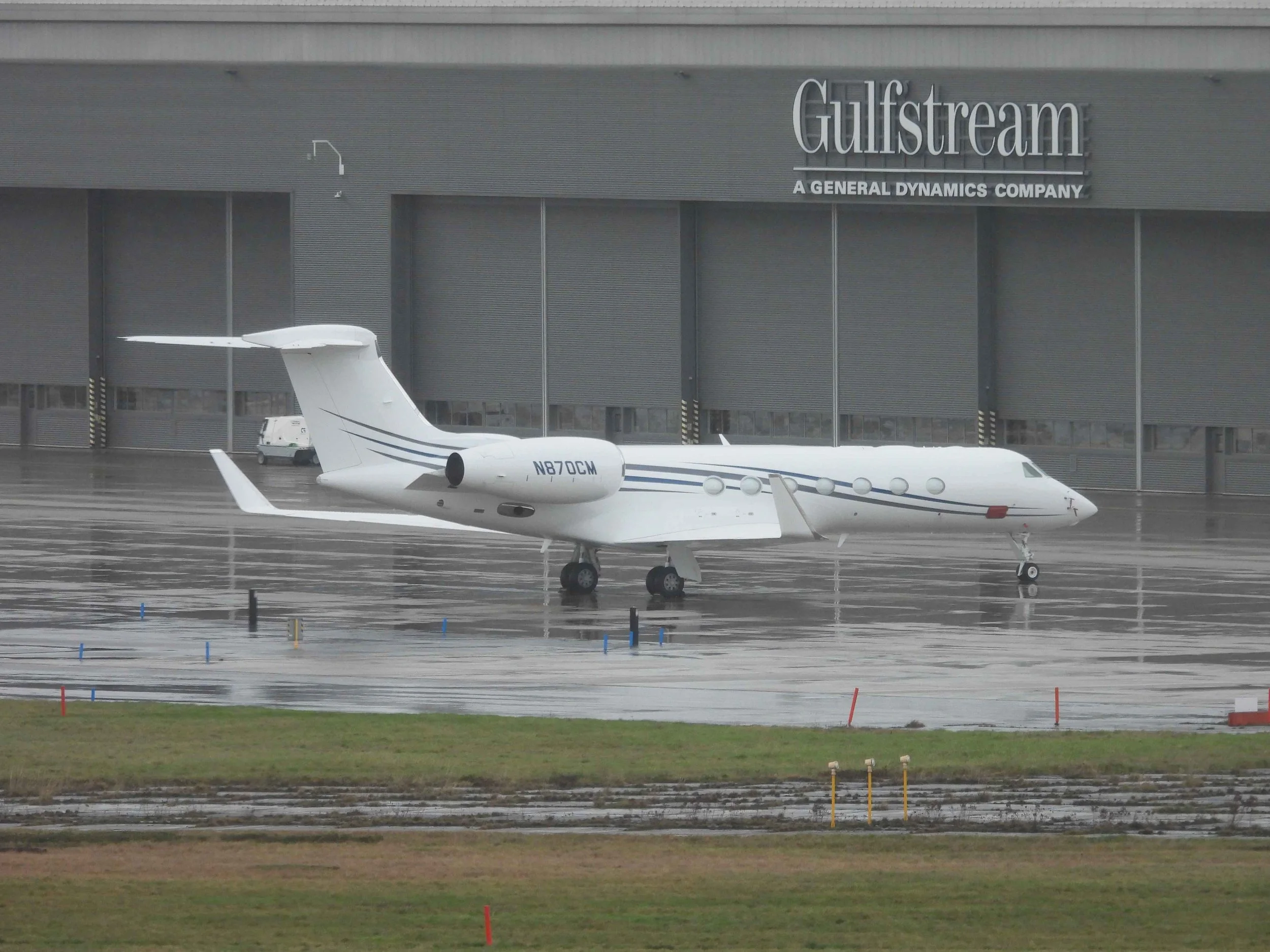 Business Jet Outside Gulfstream Hangar
