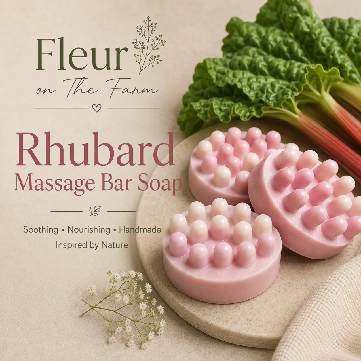 Rhubarb Massage Bar Soap