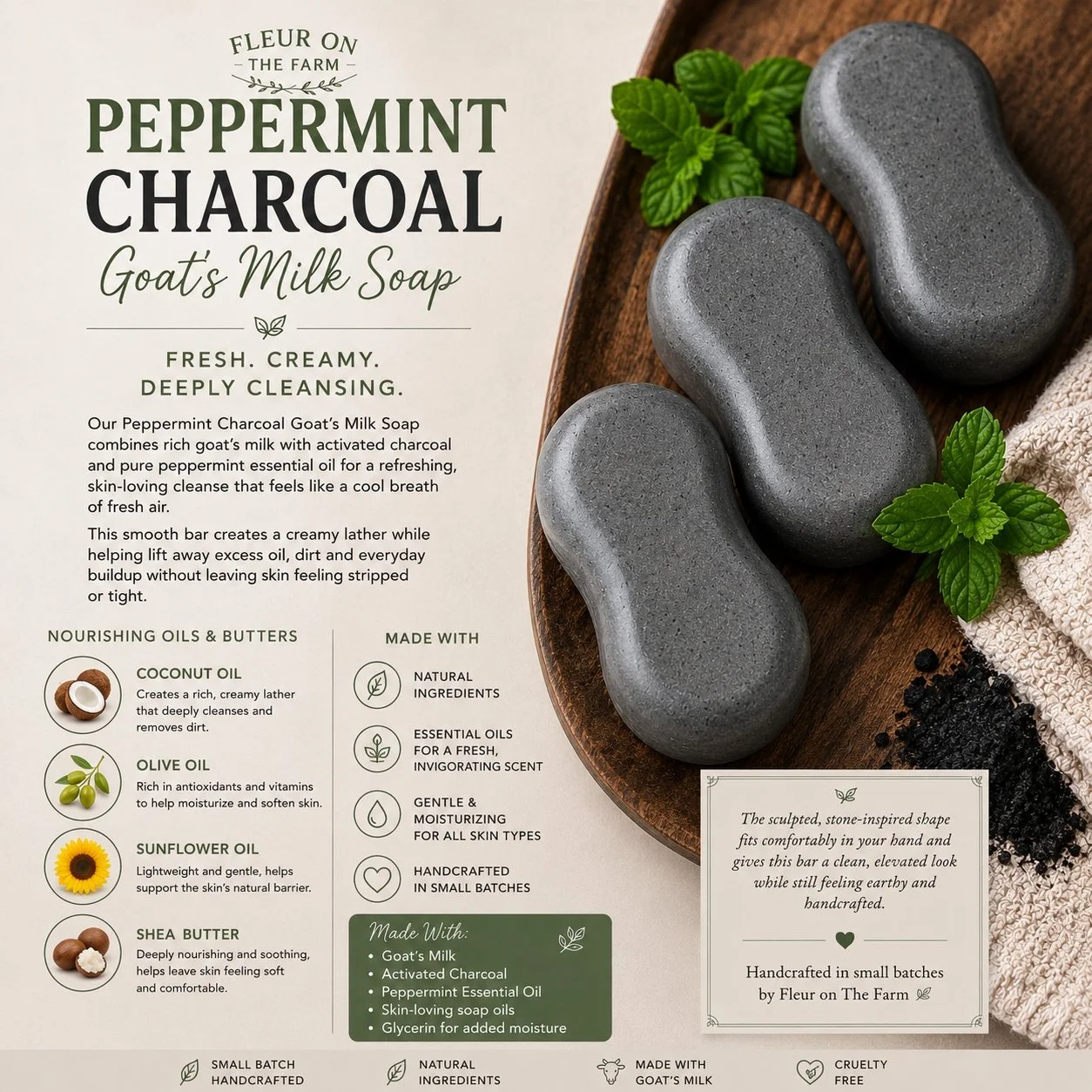 Peppermint Charcoal Soap