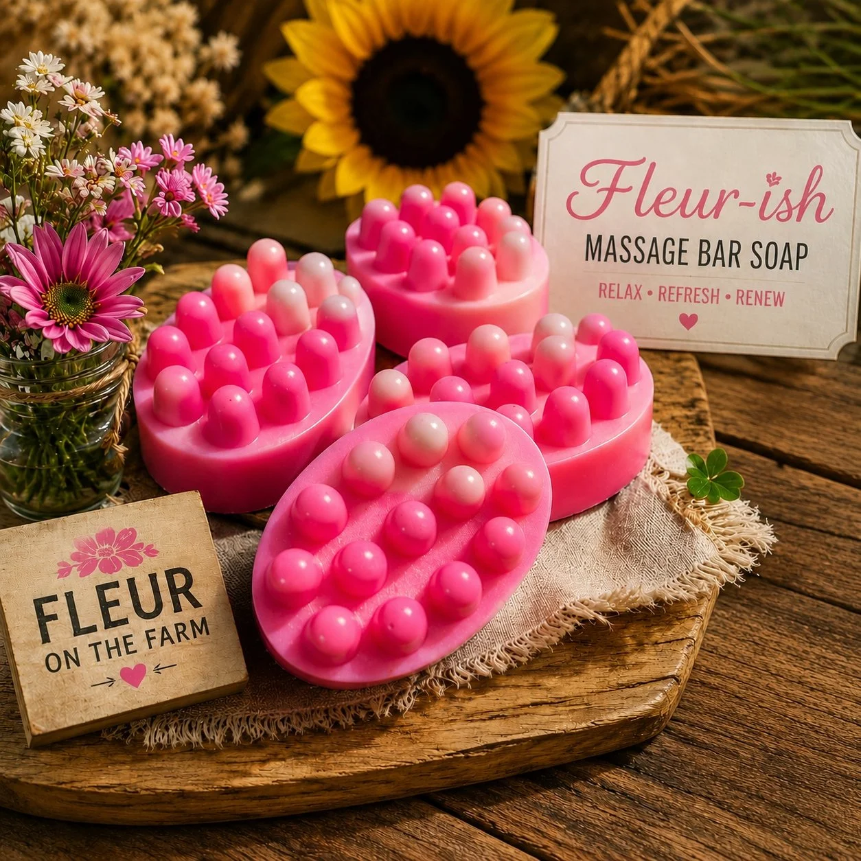 Fleur-Ish Massage Bar Soap