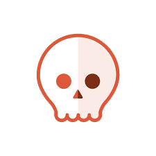 Illustration of a skull with one dark eye socket and one light eye socket