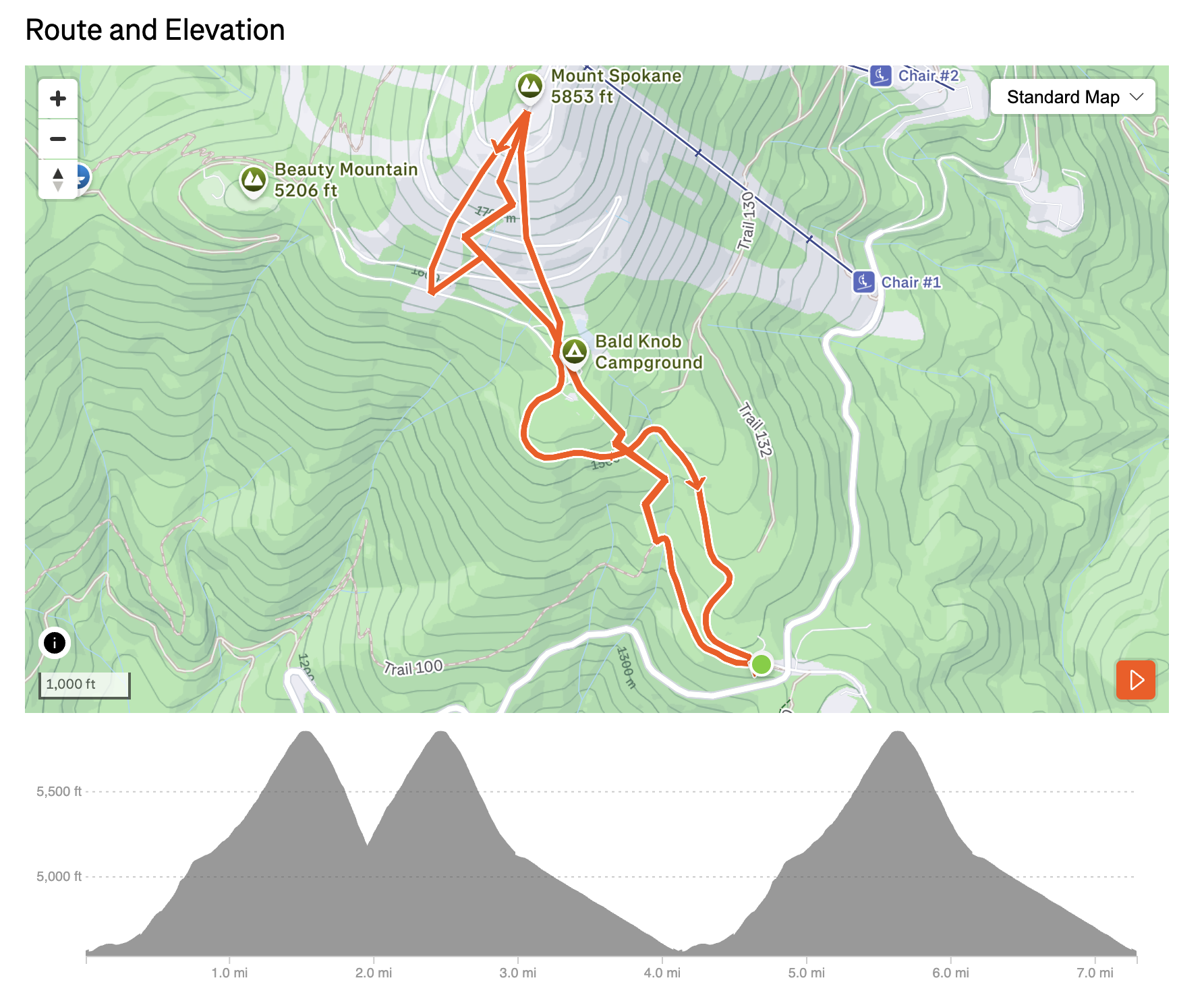 Mt Spo SKIMO Strava Route