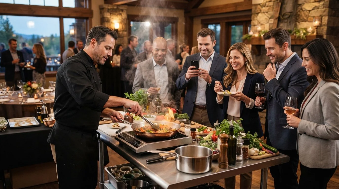 Private chef at a corporate event