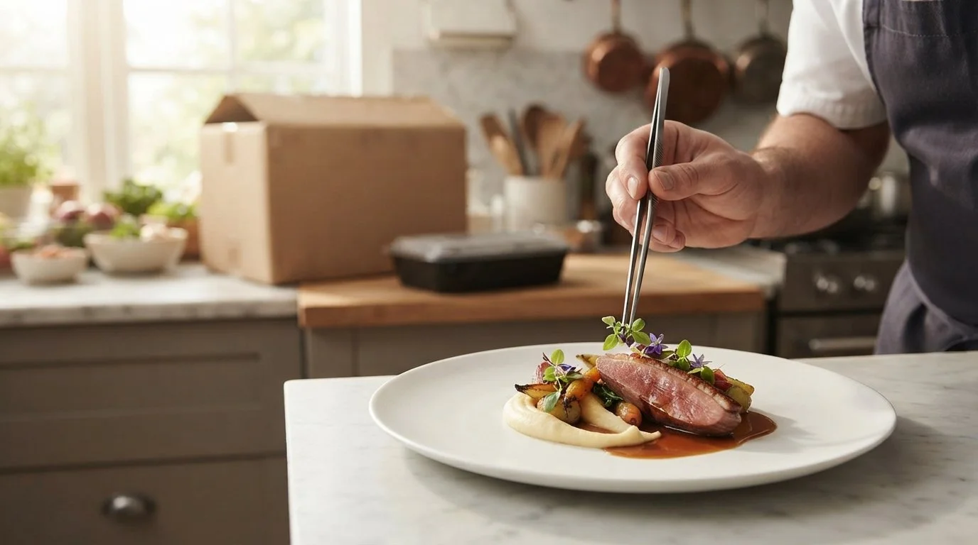 Chef prepared meal on a plate