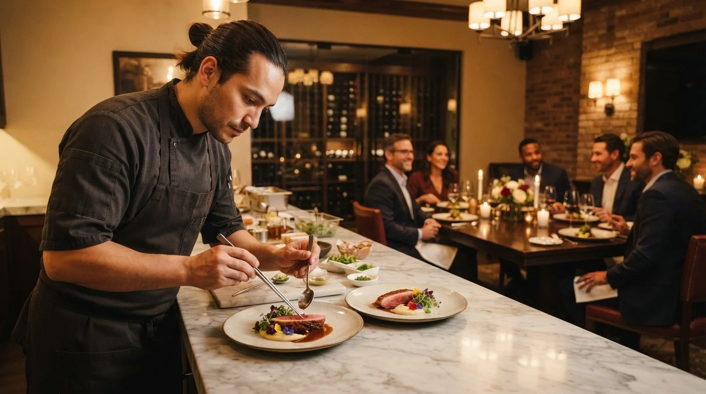 Private chef at a corporate event