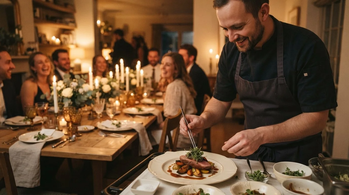Private chef at an intimate wedding