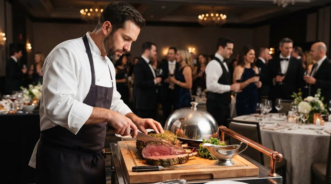 Private chef at a corporate event