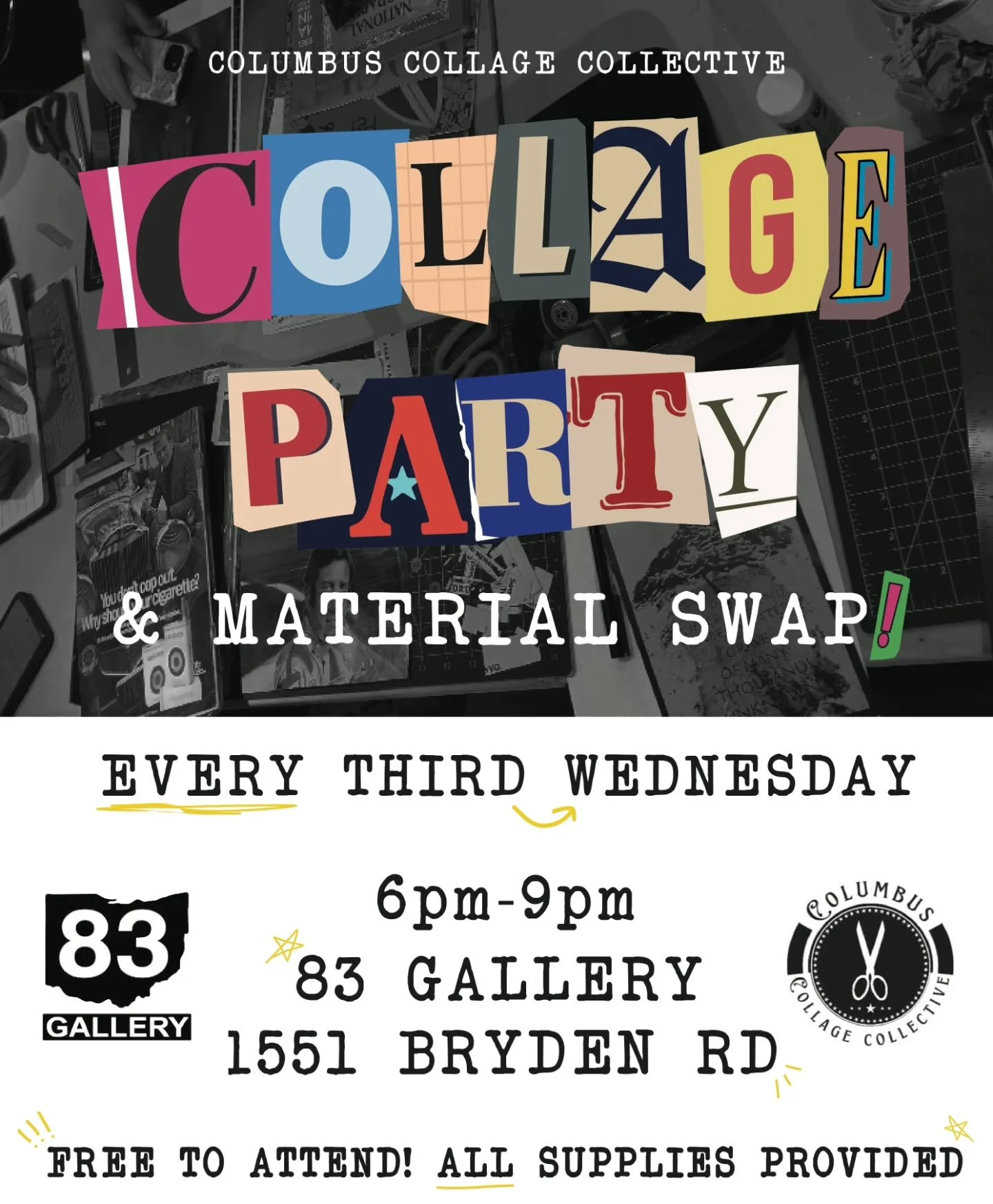 ✂️The stash has had a MAJOR UPGRADE!✂️
At what point can we claim the largest collection of collage materials in the midwest?? 👀😀

Come check it out for yourself this Wednesday for the FREE monthly collage party! 

When: Wednesday, August 20th 6-9p