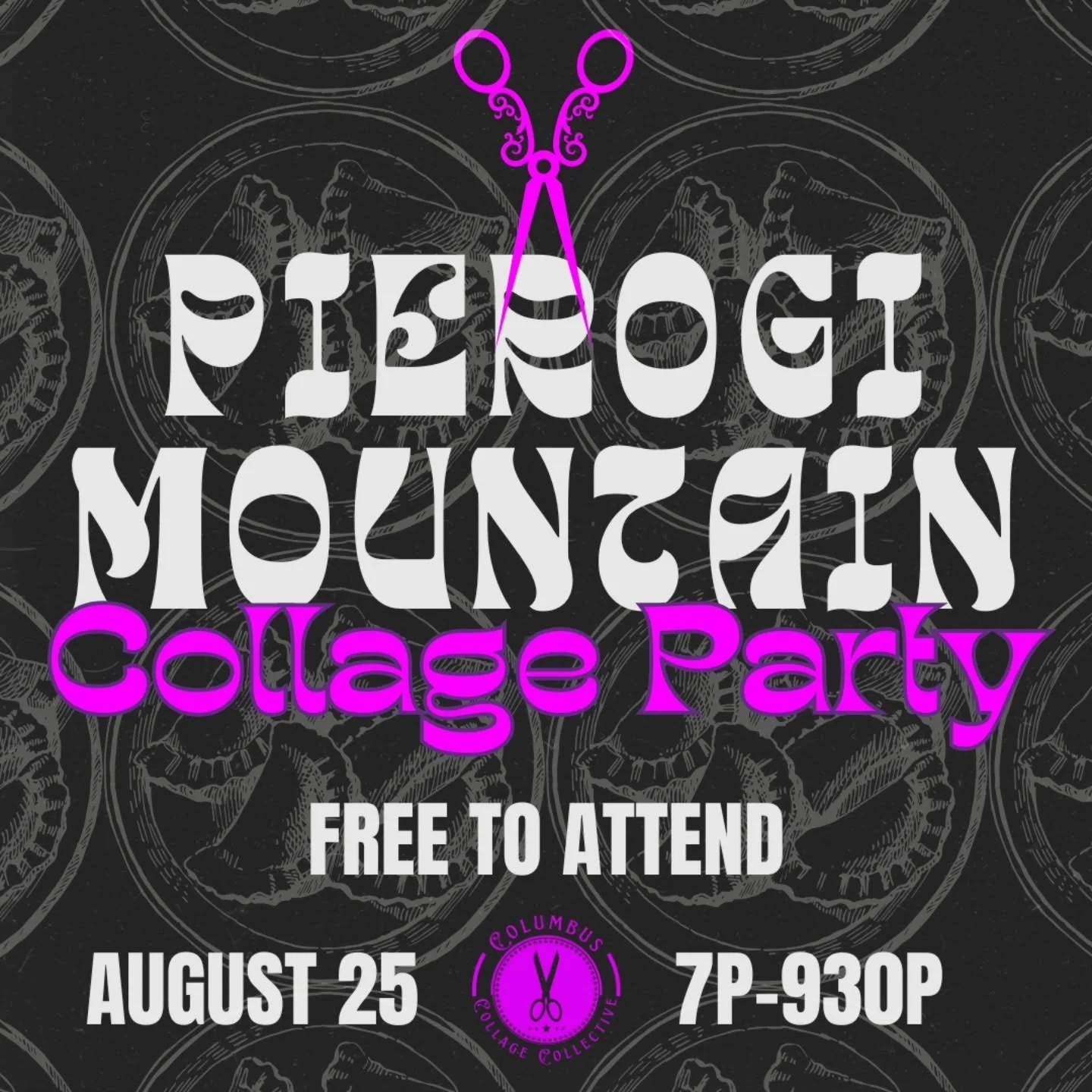 We are ONE WEEK AWAY from the return of the Pierogi Mountain Collage Party! 
🥟✂️🥟
Join us for the deliciousness on Monday, August 25th from 7-930pm and don't forget to register at Columbuscollagecollective.com (link in bio!)
.
.
.
.
.
.
.
.
#collag