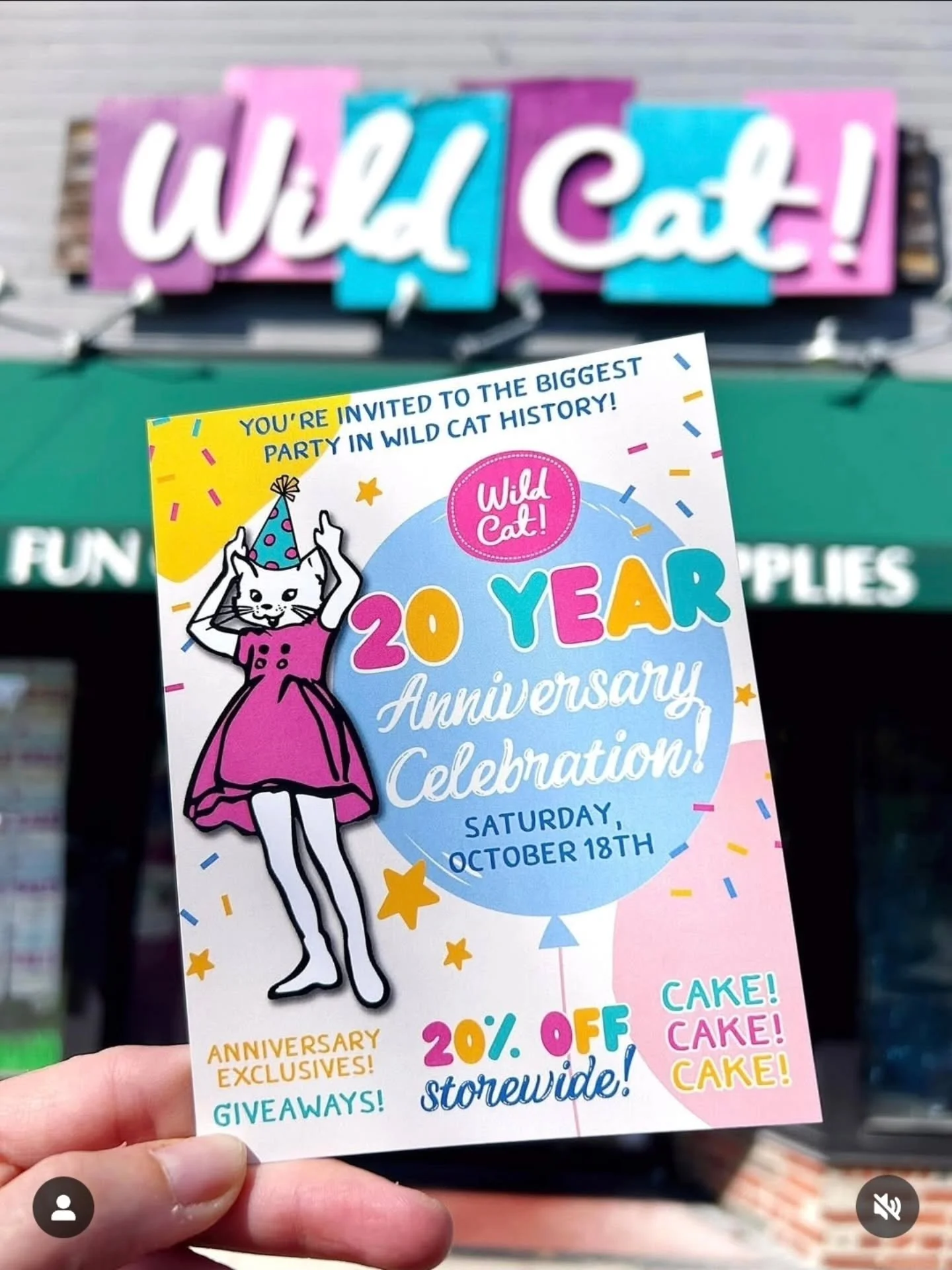 😻THIS SATURDAY, OCTOBER 18TH😻

We will be celebrating 20 years of our beloved @wildcat_gift_and_party from 1-5 pm with a collage party featuring photos from their tenure!

THEN, at 6pm join the whole crew for the COLUMBUS CAT PARADE (omg omg!) down