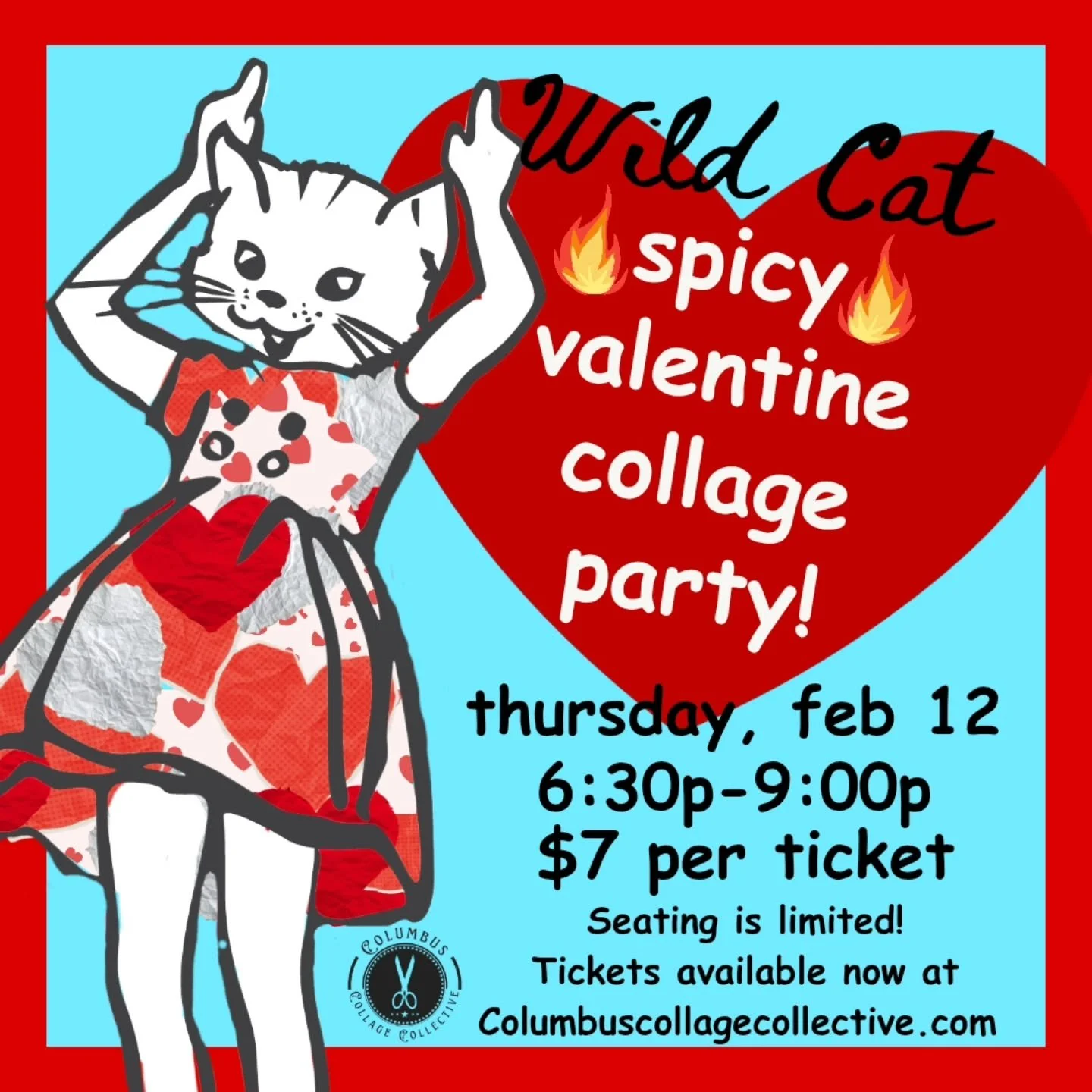 🔥SPICY🔥 Valentine Collage Party Tickets Available Now at ColumbusCollageCollective.com (link in bio)!

----

Join the Columbus Collage Collective for a SPICY Valentine Collage Party at Wild Cat Gift and Party on February 12th, 2026! We will have th