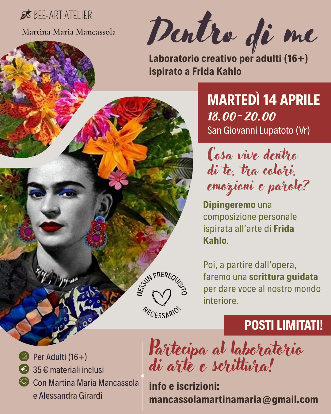 Dentro di me: laboratorio di pittura e scrittura ispirato a Frida Kahlo