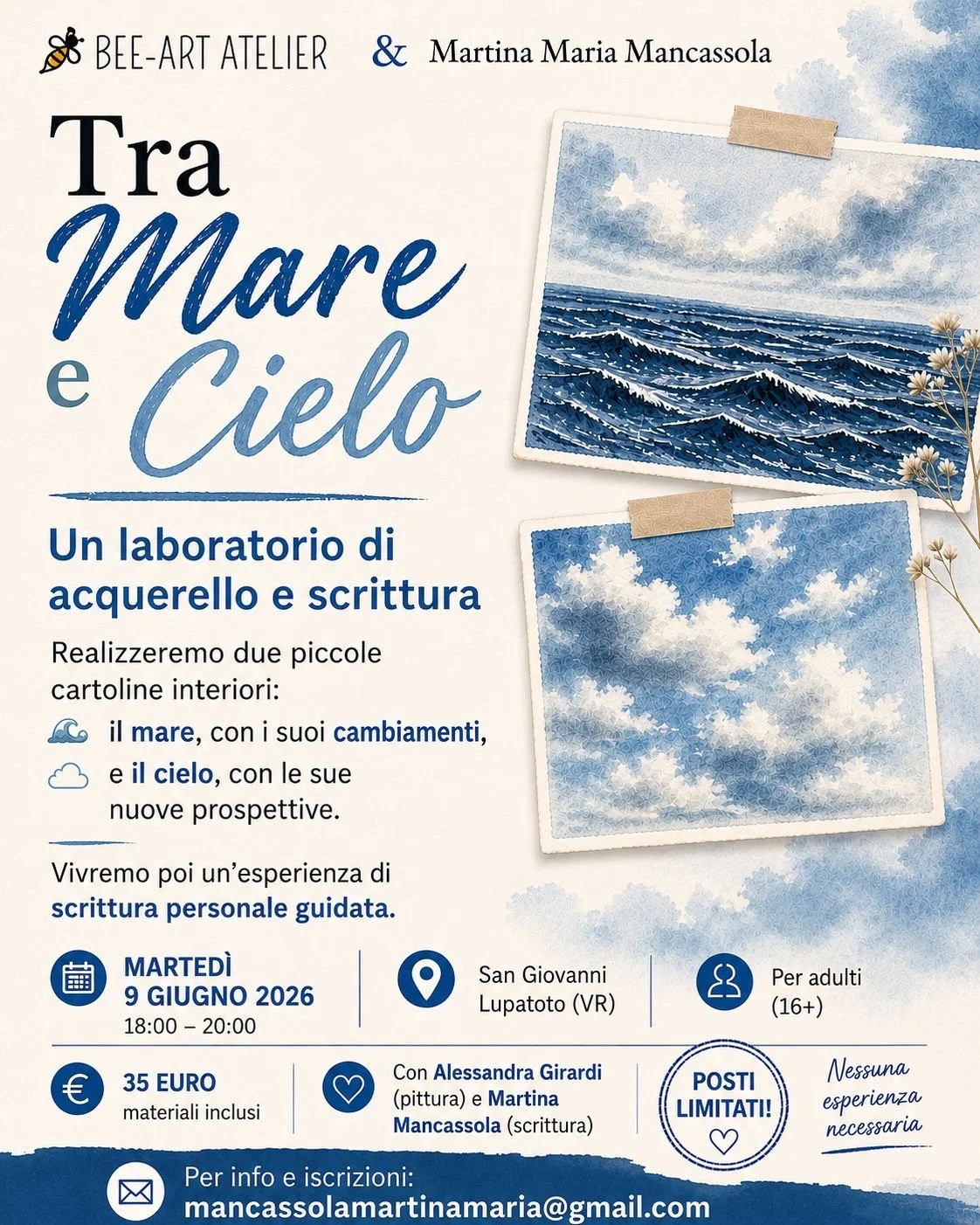 Tra Mare e Cielo — laboratorio di acquerello e scrittura