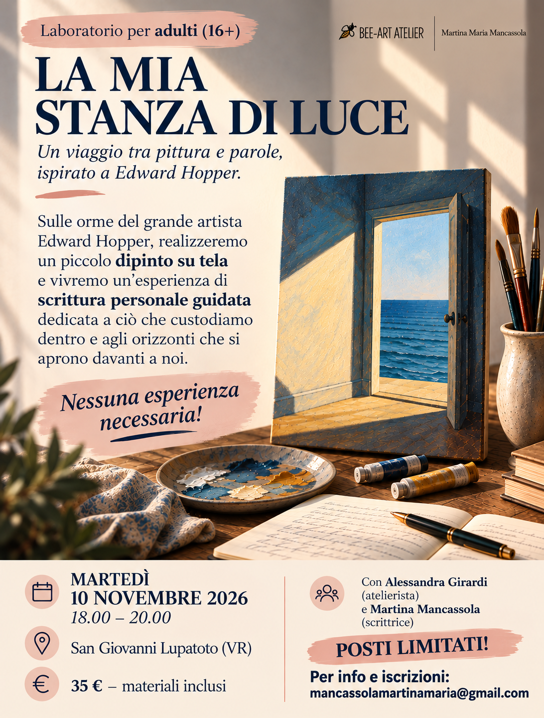 La mia stanza di luce — Laboratorio di pittura e scrittura