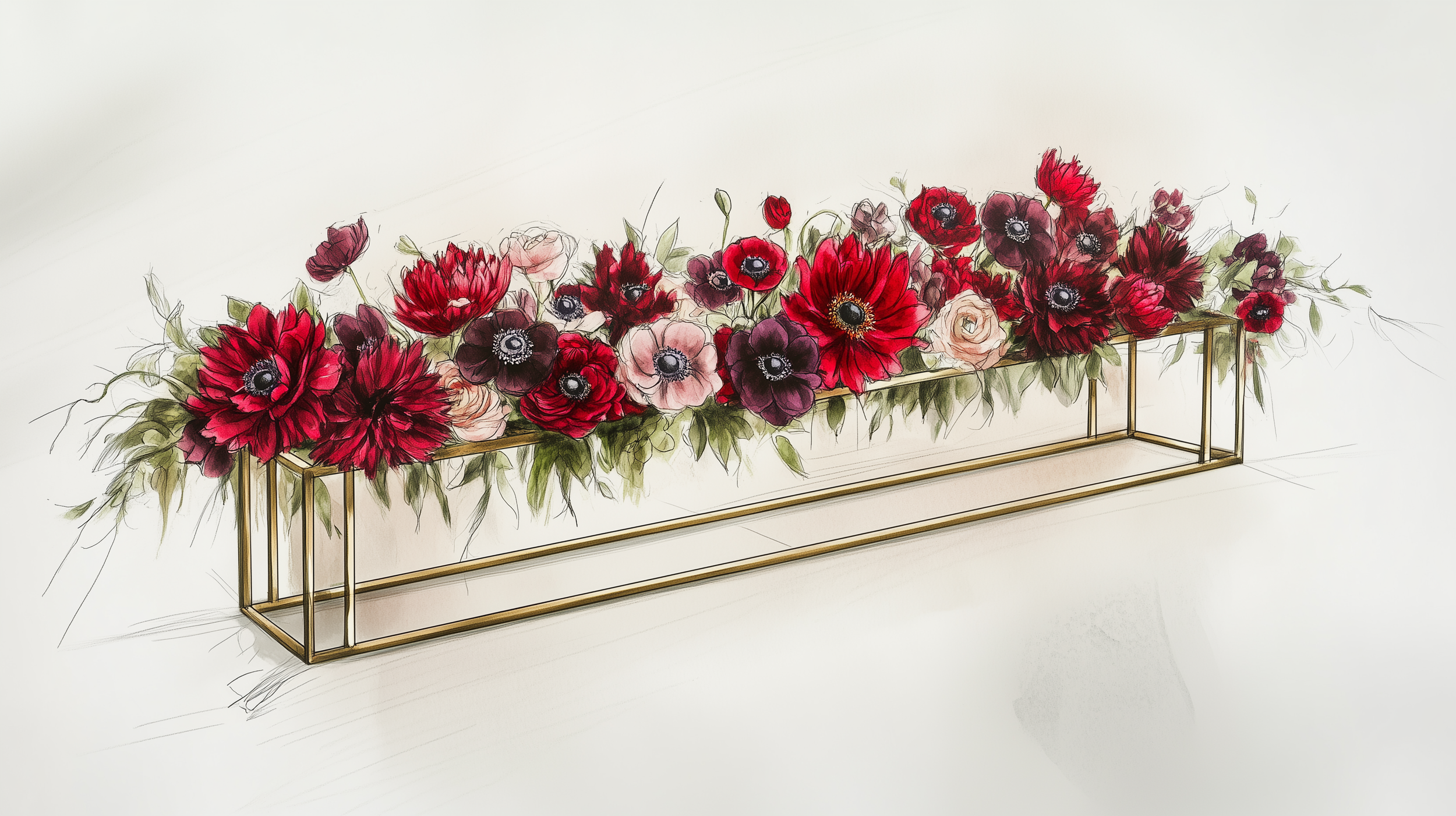 VIP table centrepiece sketch