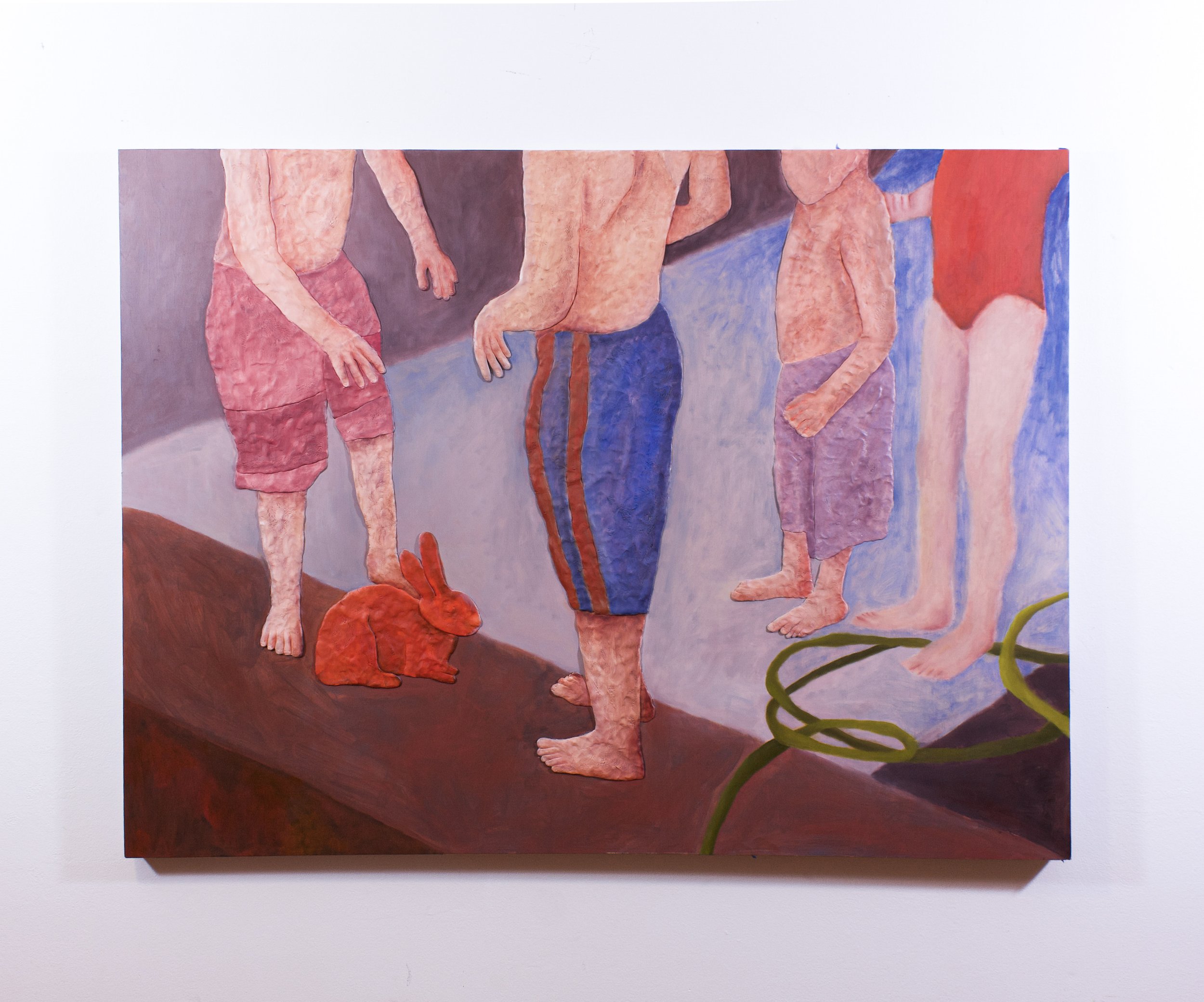 David Fix Jr., Birthday Party, Oil on epoxy clay on panel, 2026