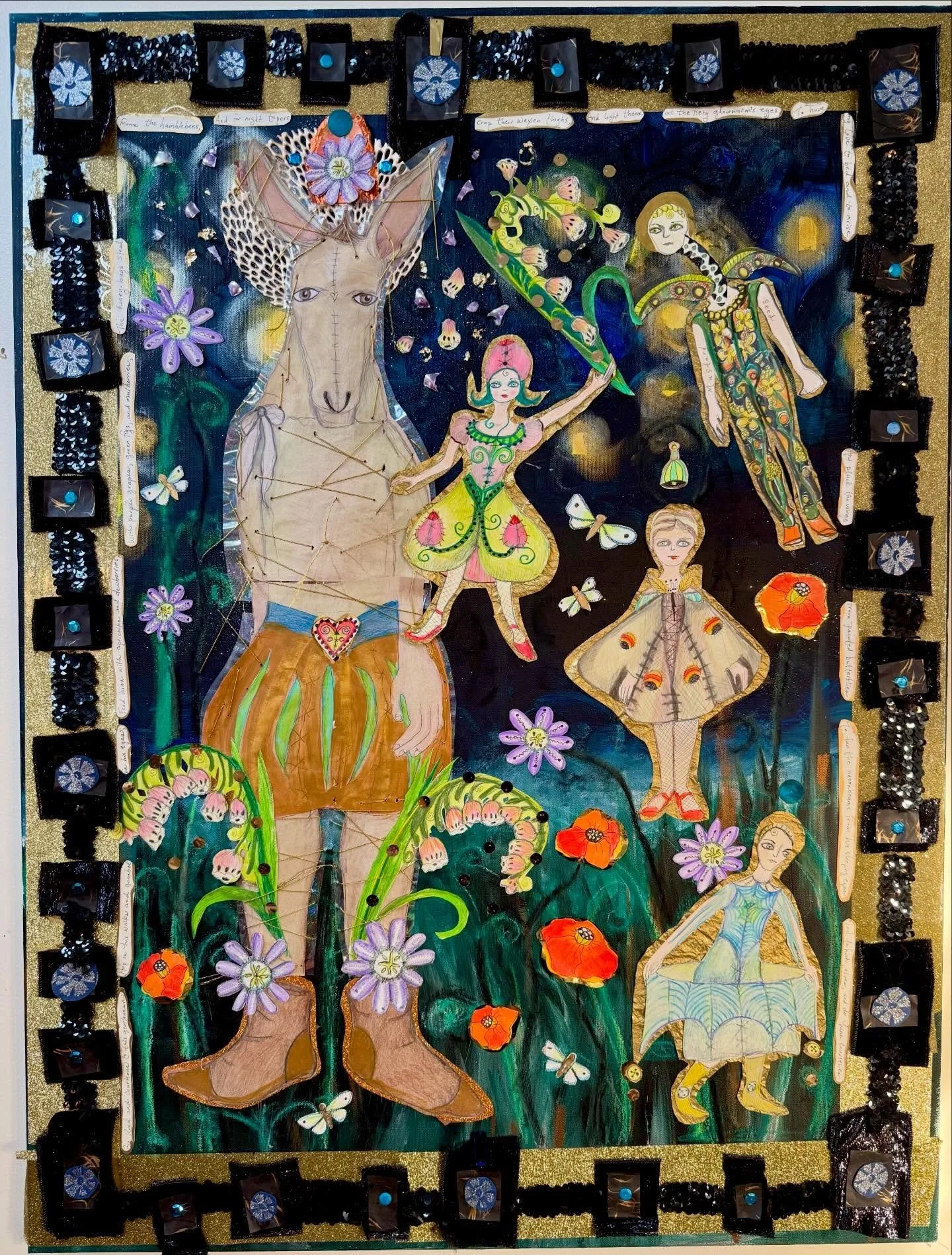 A Midsummer&rsquo;s Night Dream is finally finished (30&rdquo;x40&rdquo;). When Titania, Queen of the Fairies, is under Puck&rsquo;s spell and says to ass-headed Bottom, &ldquo;Thou art wise as though art beautiful,&rdquo; I hope he had a flash of di